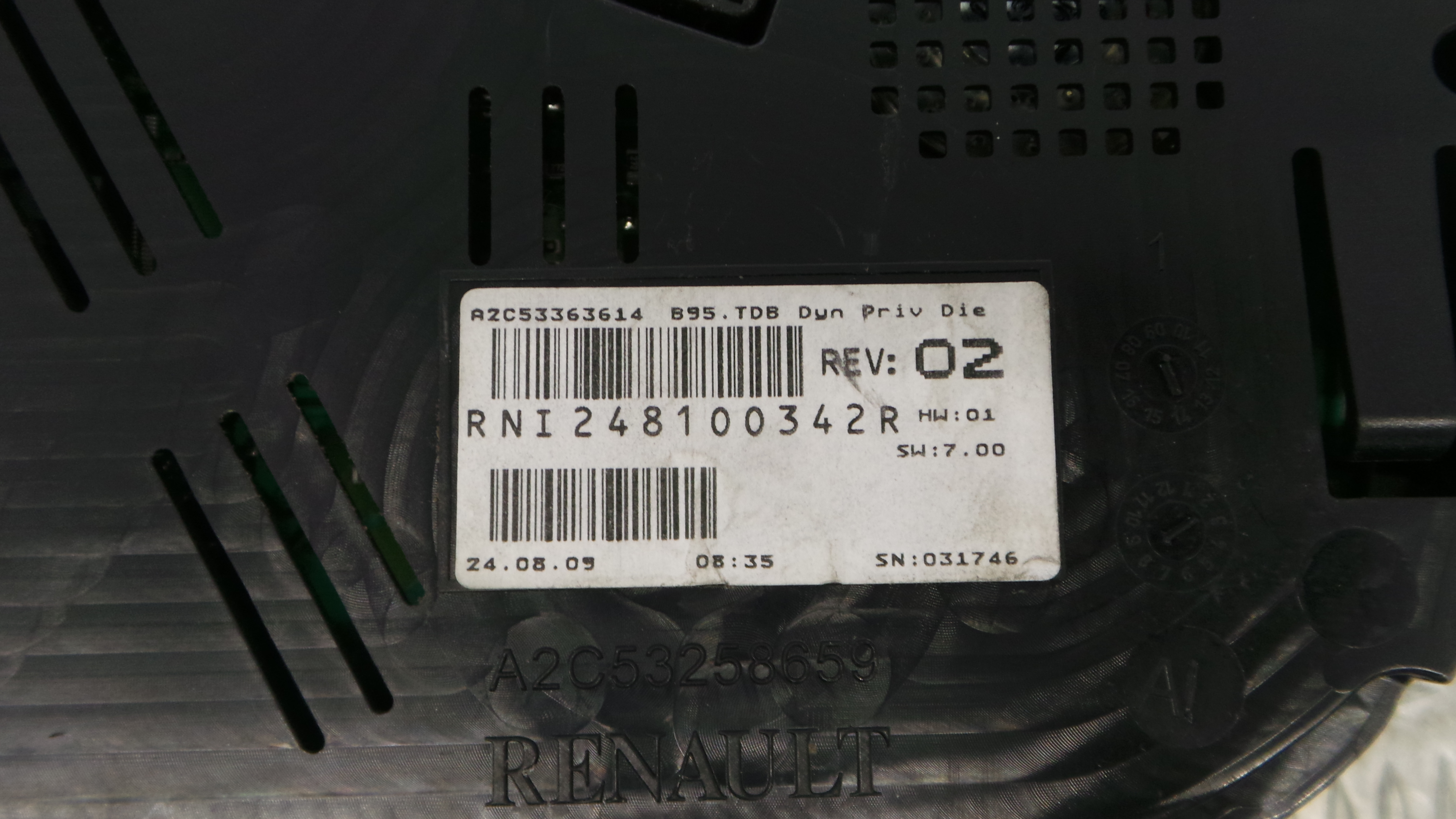 Quadrante 248100342R - RENAULT MEGANE III Hatchback (BZ0/1_, B3_)-36927415