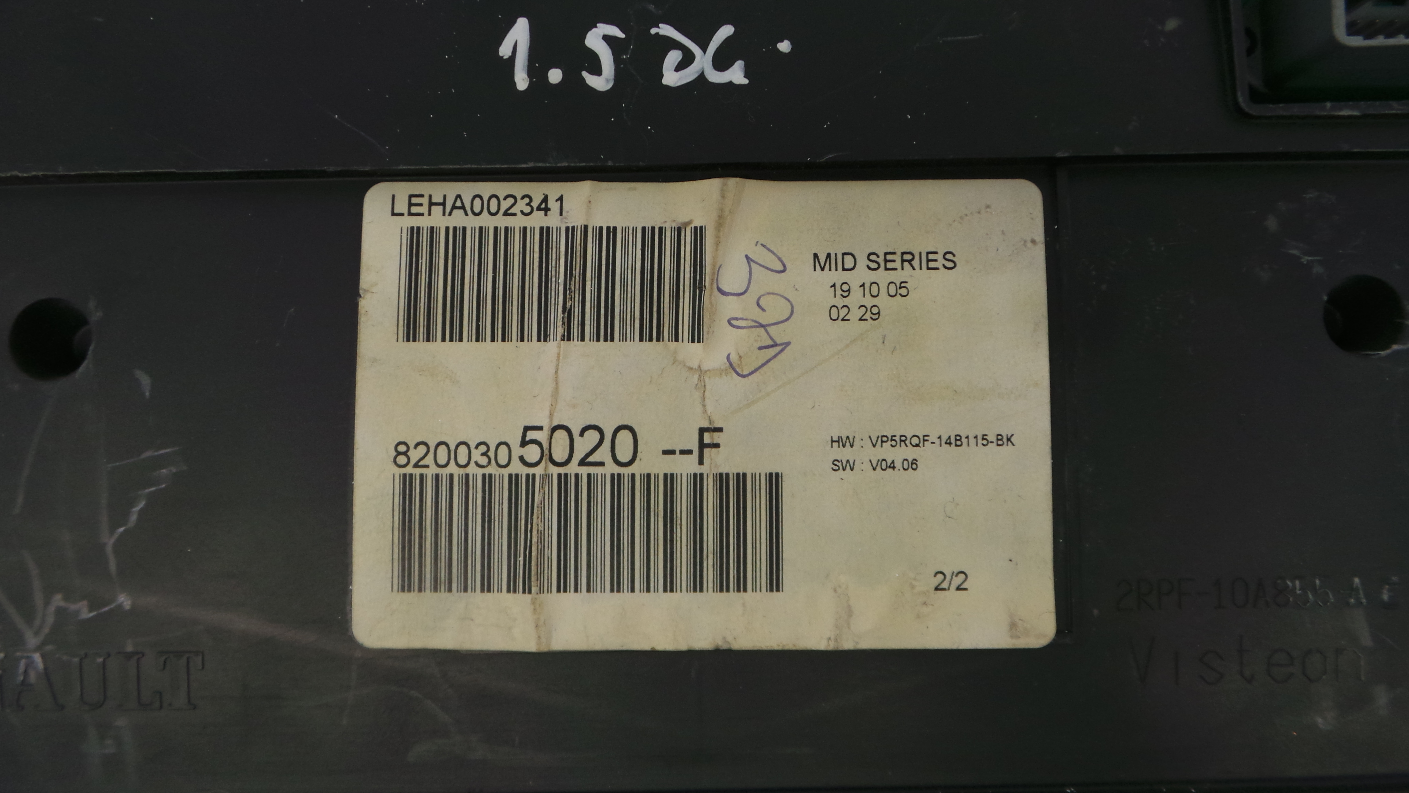 Quadrante 8200305020F - RENAULT CLIO III (BR0/1, CR0/1)-36927422