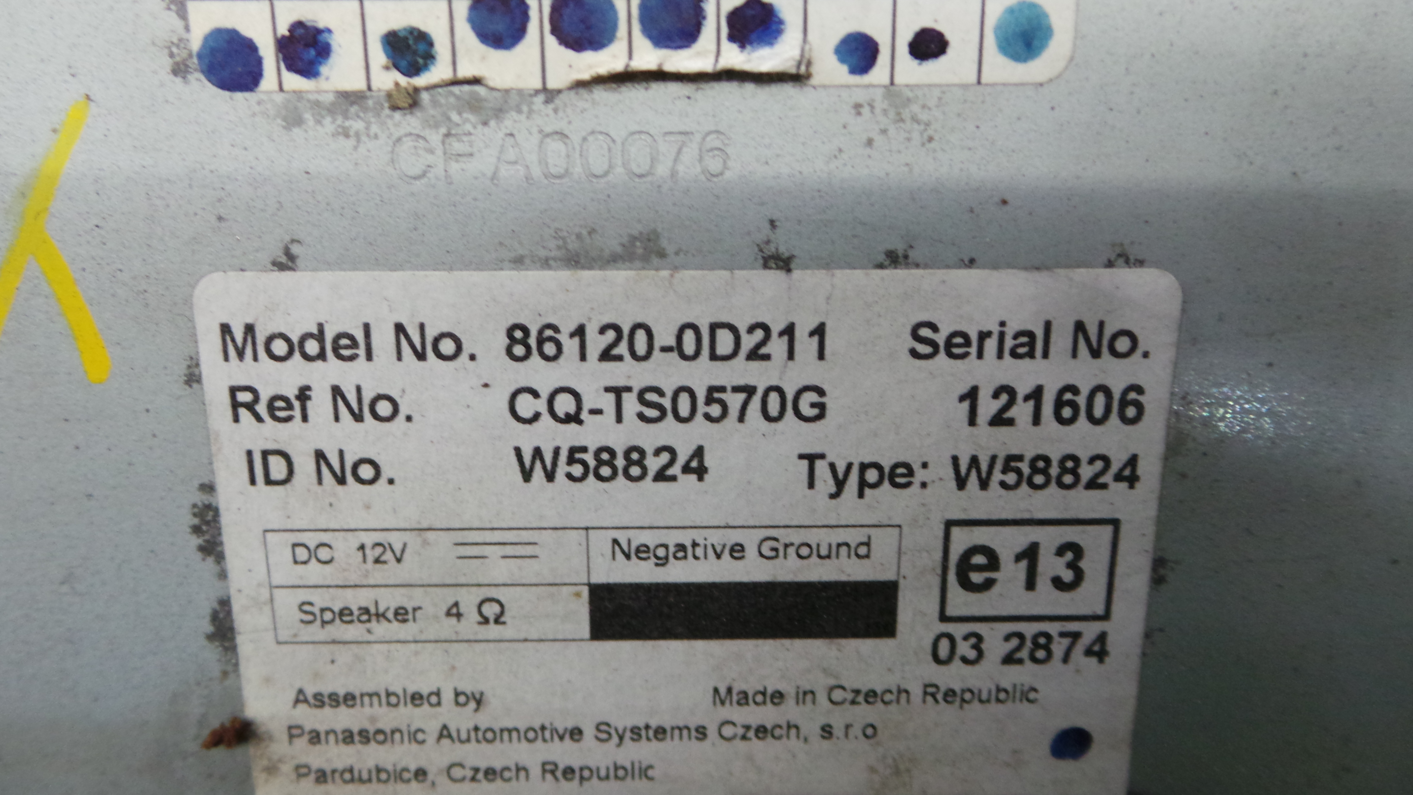 Auto-rádios 86120-0D211 - TOYOTA YARIS (_P9_), YARIS/VITZ (_P9_)-37035734