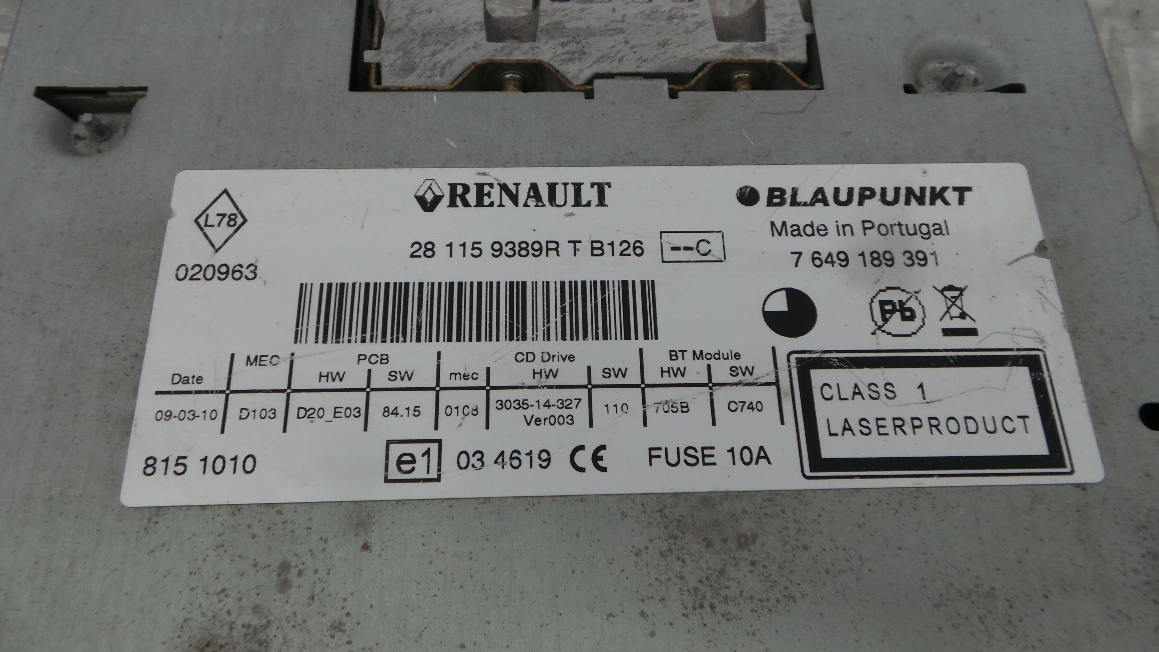 Auto-rádios 281159389R - RENAULT MEGANE III Hatchback (BZ0/1_, B3_)-37036893