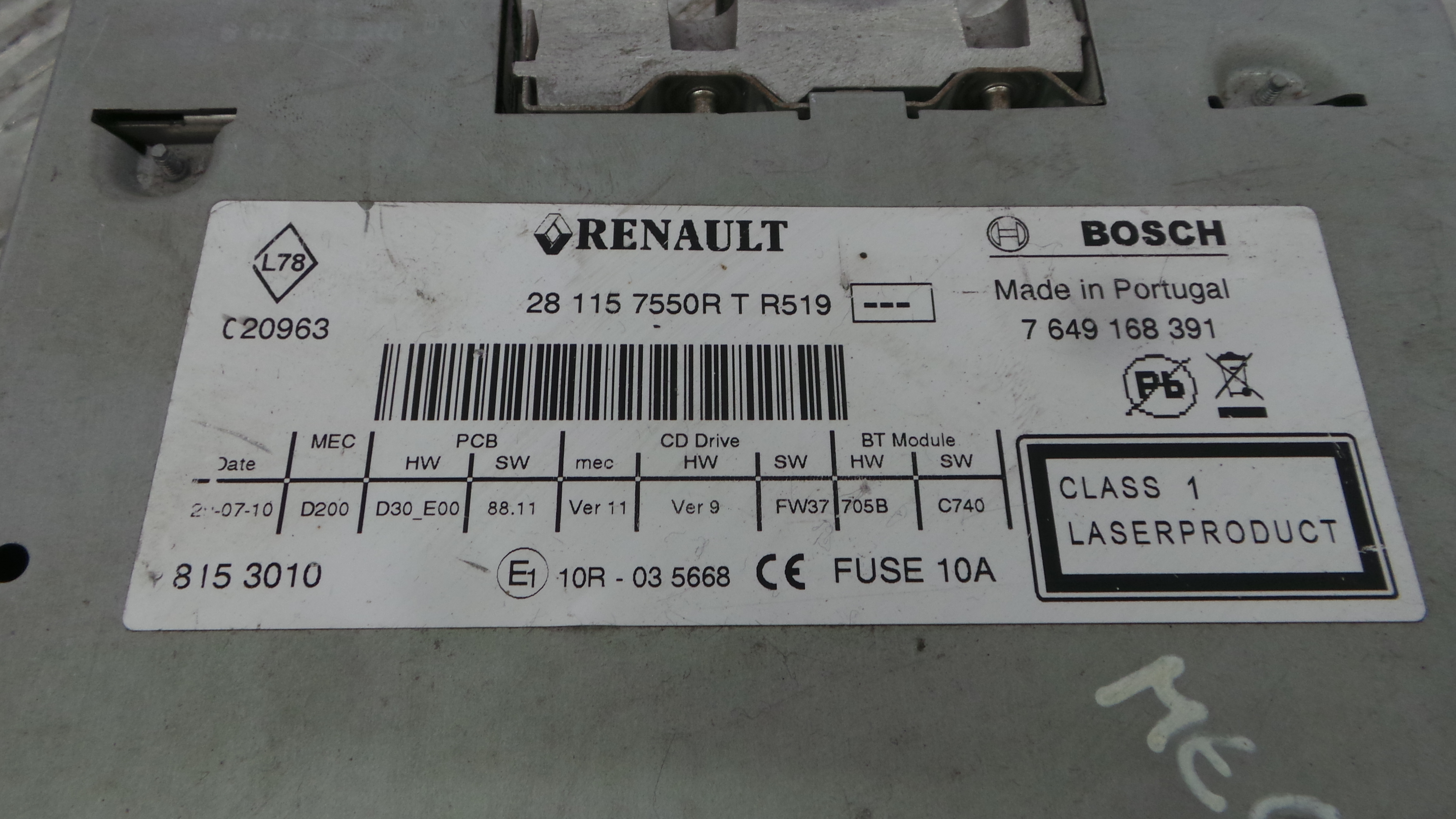 Auto-rádios 281157550R - RENAULT MEGANE III Hatchback (BZ0/1_, B3_)-37036905