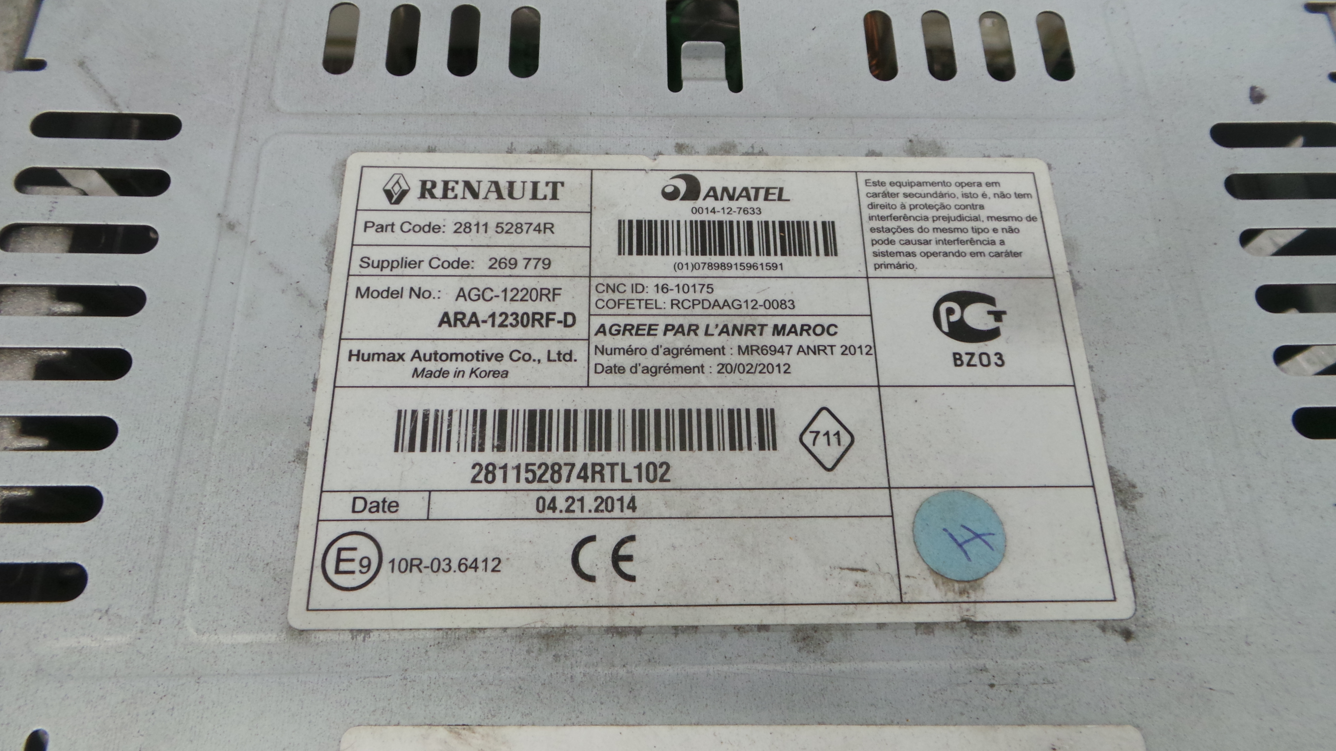 Auto-rádios 281152874R - RENAULT CLIO IV (BH_)-37036942