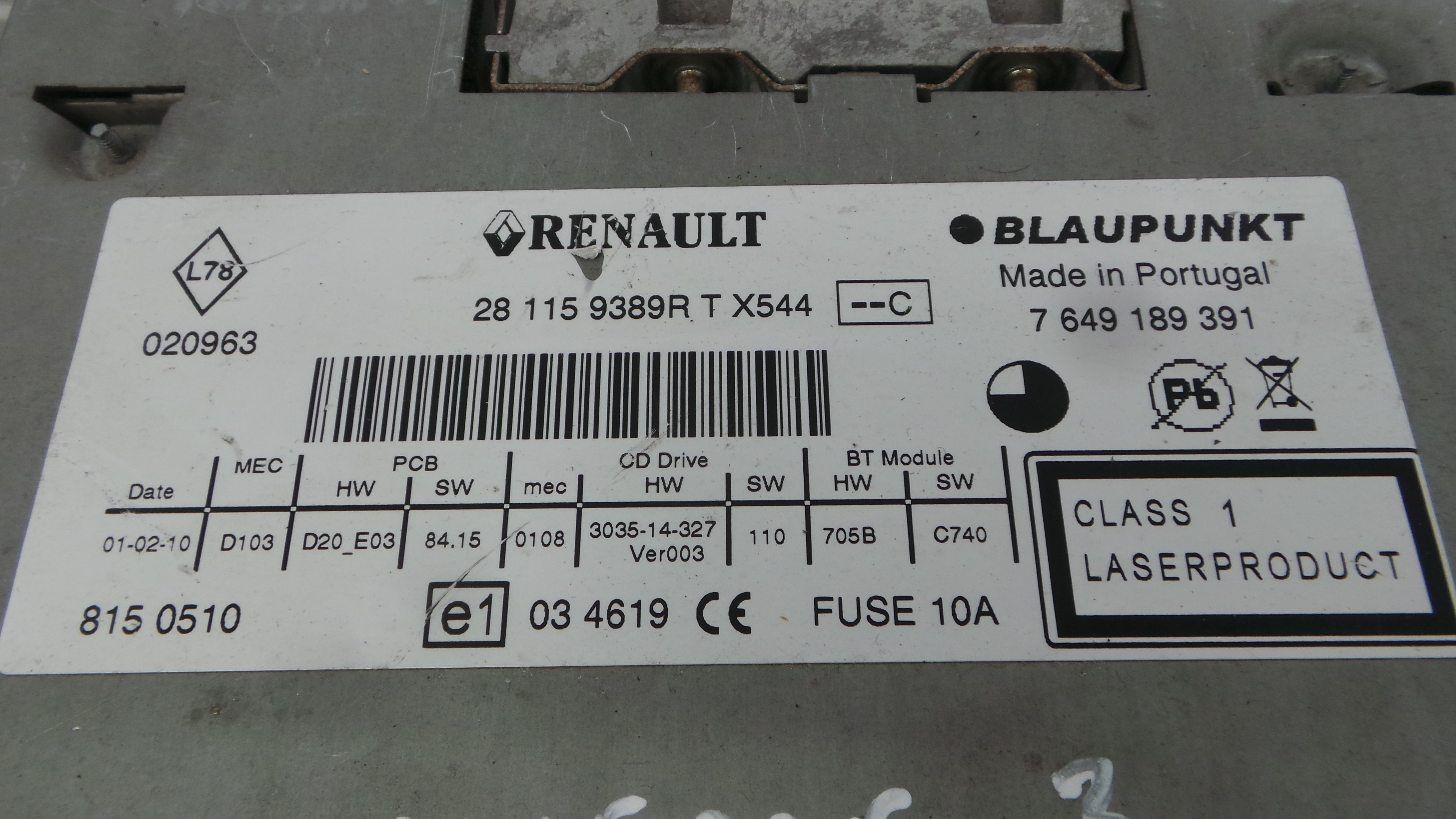 Auto-rádios 281159389R - RENAULT MEGANE III Hatchback (BZ0/1_, B3_)-37036966