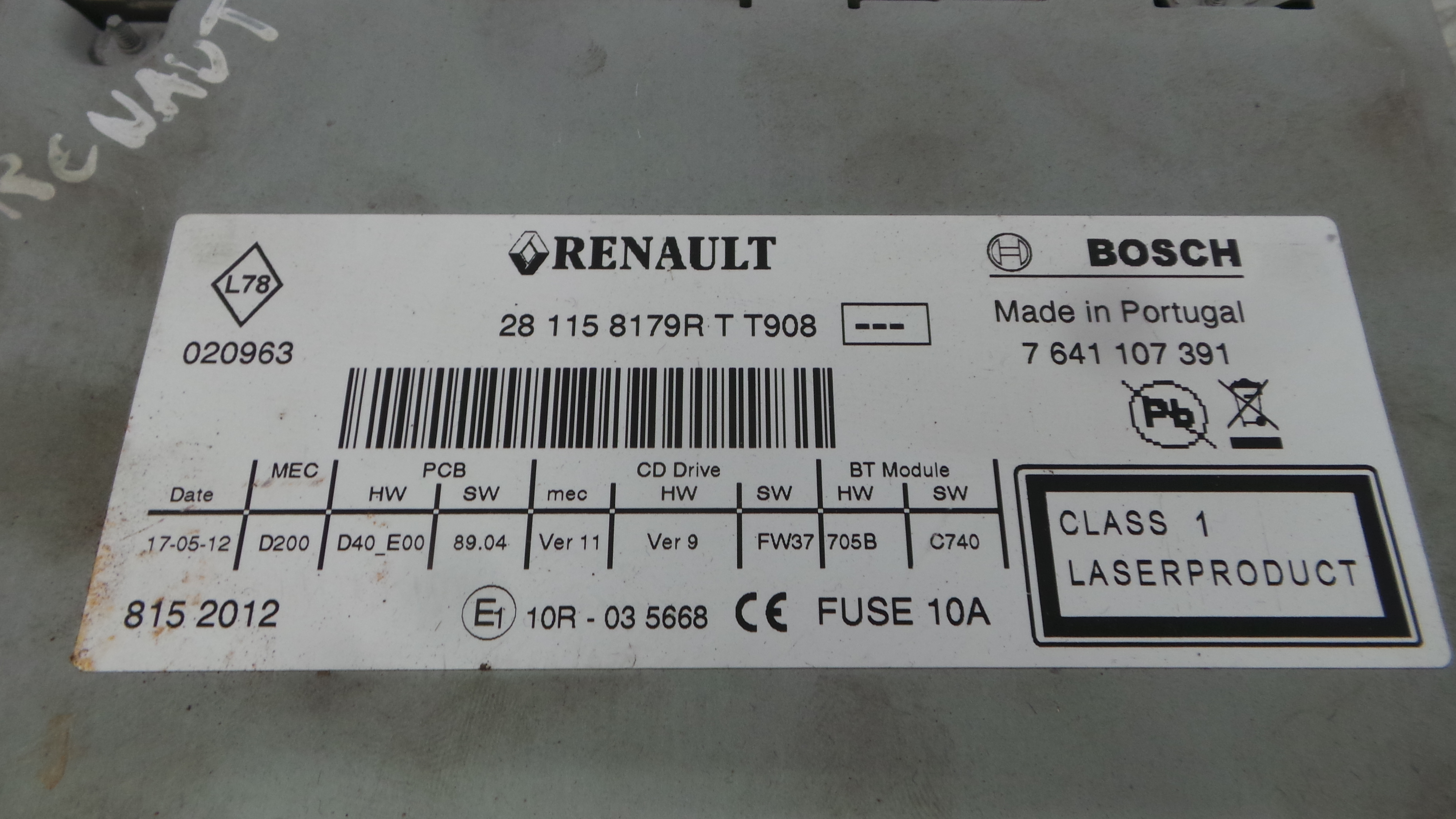 Auto-rádios 281158179R - RENAULT CLIO III (BR0/1, CR0/1)-37036975