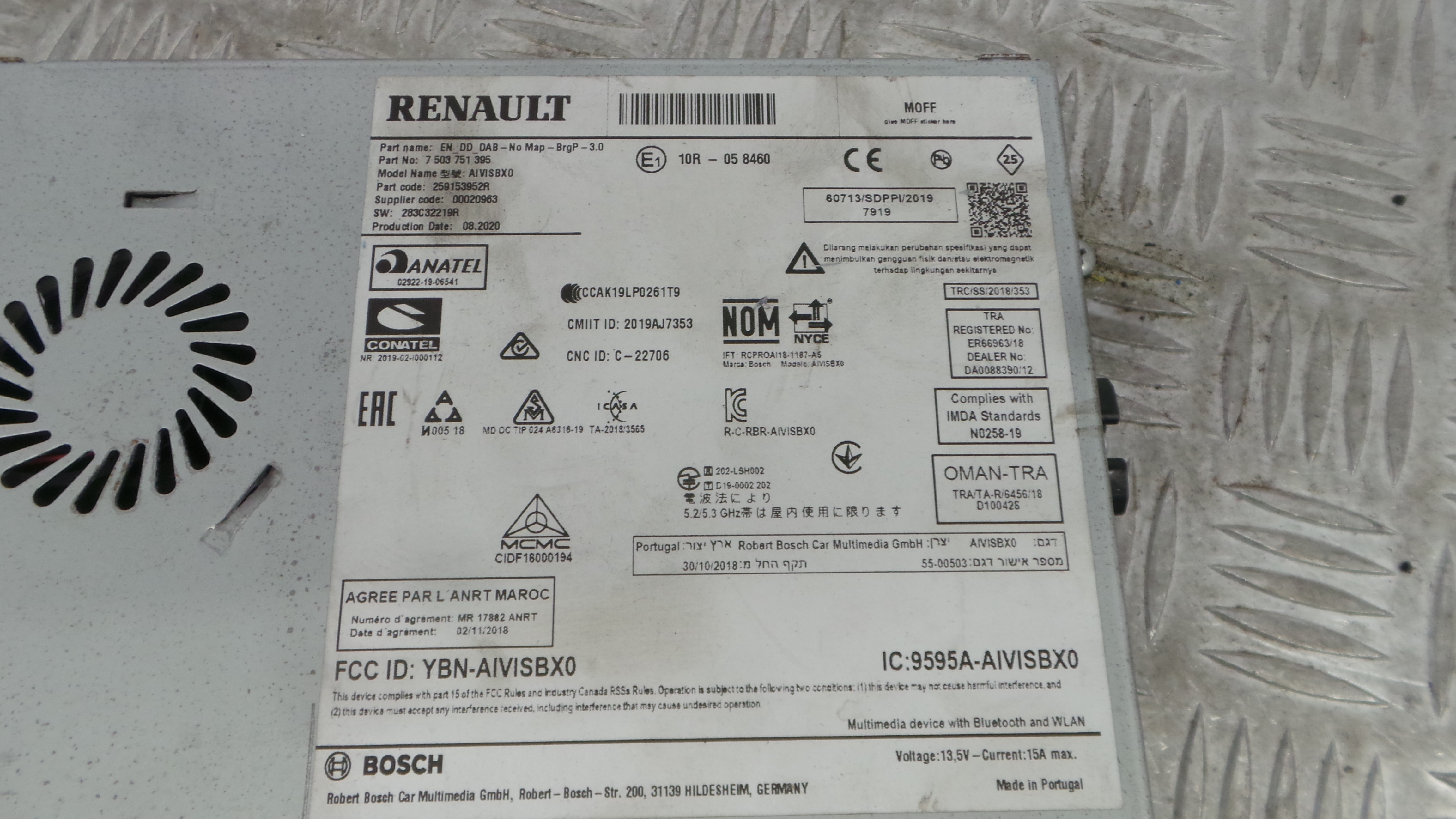 Auto-rádios 259153952R - RENAULT ZOE (BFM_)-37037301