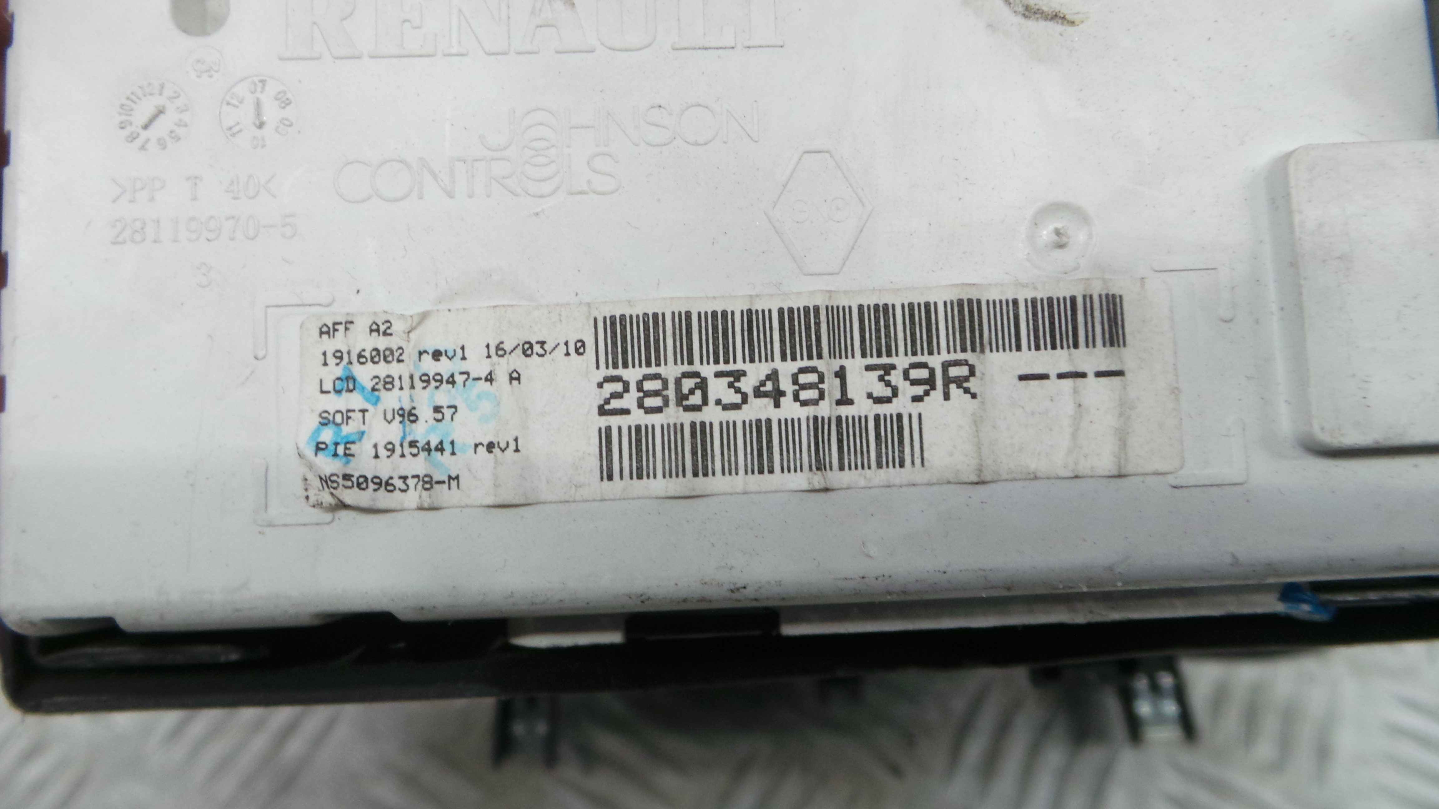 Display do Ar Condicionado / Rádio / GPS / DVD 280348139R - RENAULT LAGUNA II (BG0/1_)-37037538