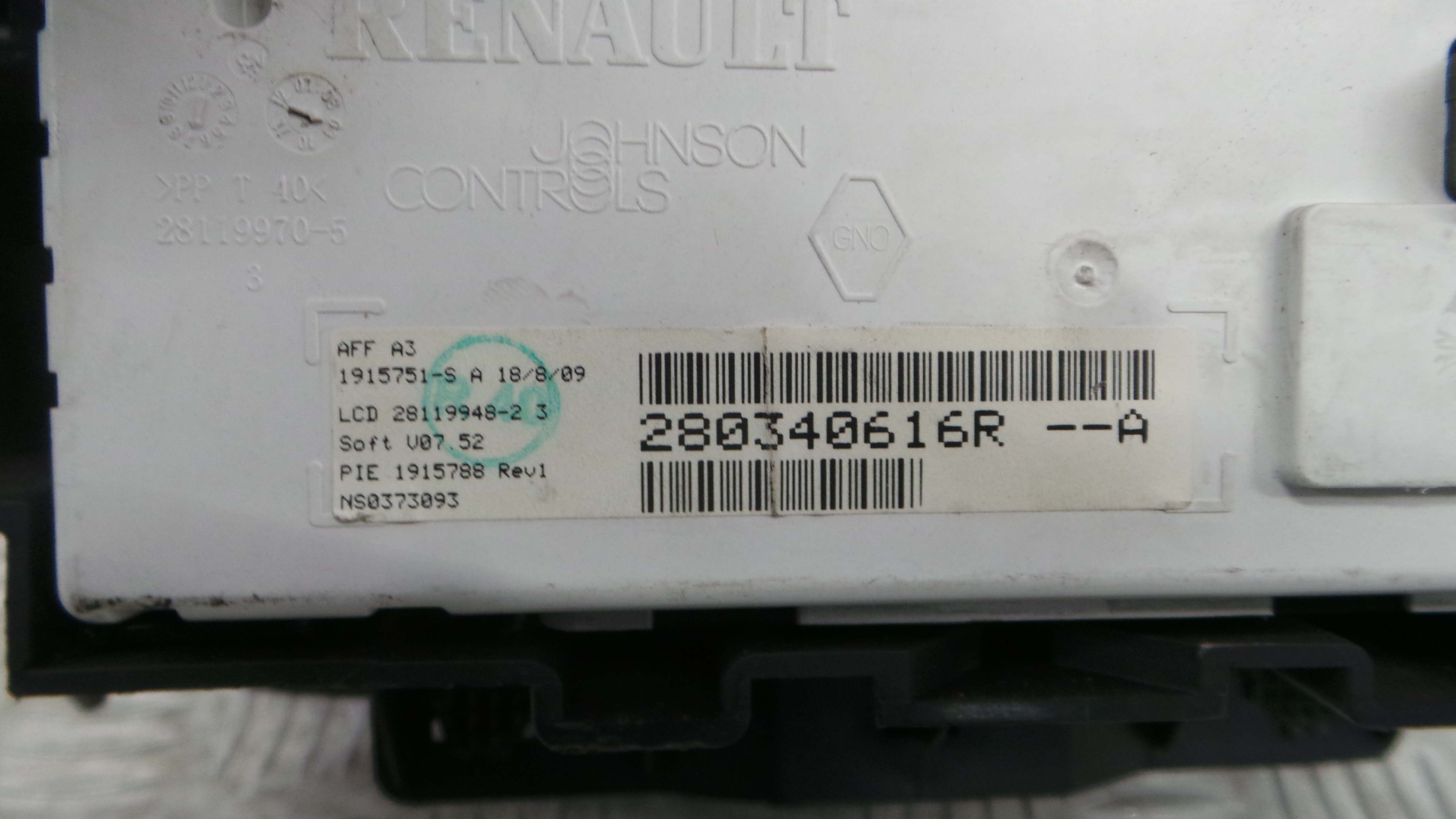 Display do Ar Condicionado / Rádio / GPS / DVD 280340616RA - RENAULT MEGANE III Hatchback (BZ0/1_, -37037580