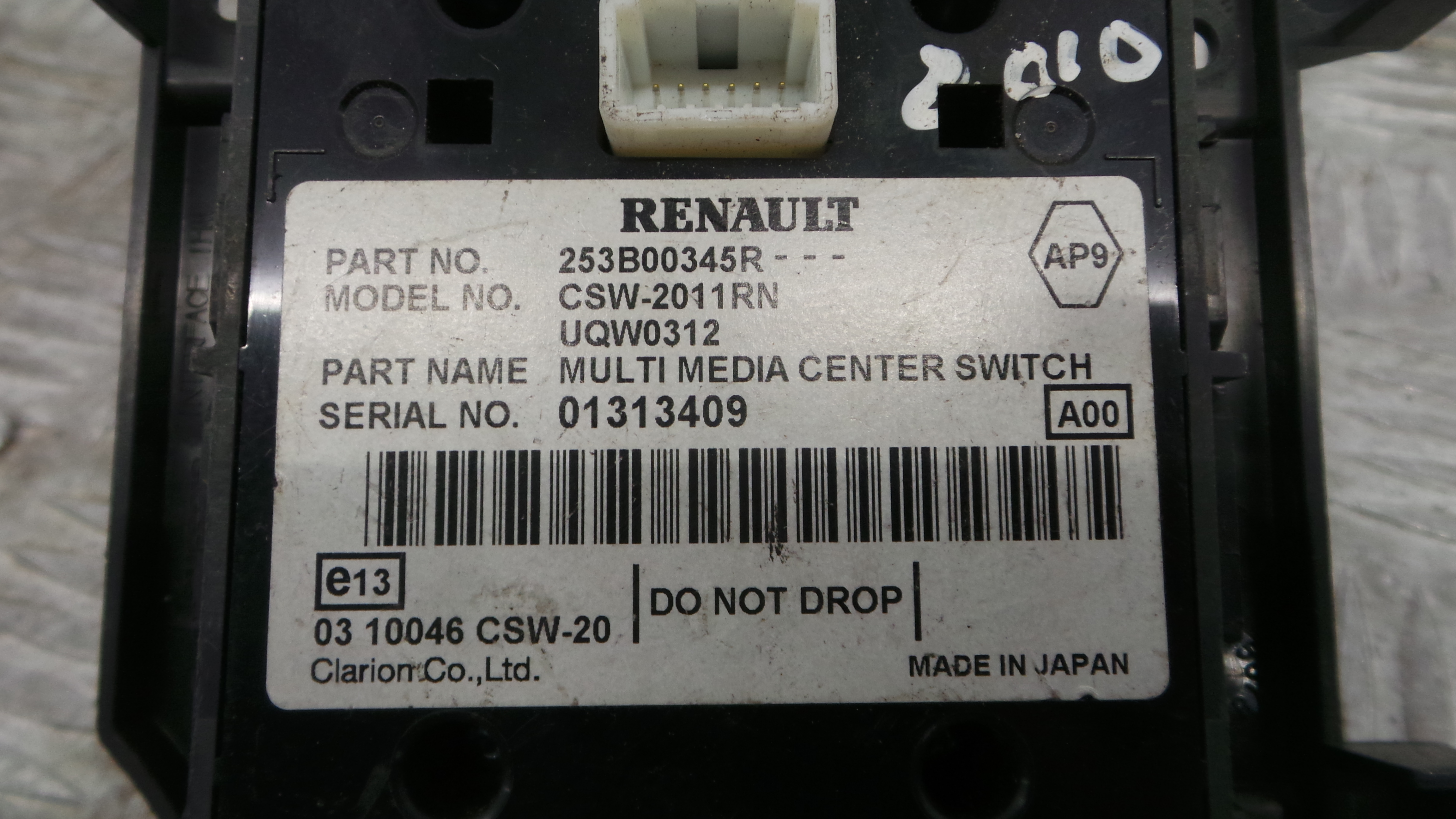 Comando Multifunções 253B00345R - RENAULT MEGANE III Hatchback (BZ0/1_, B3_)-37042550