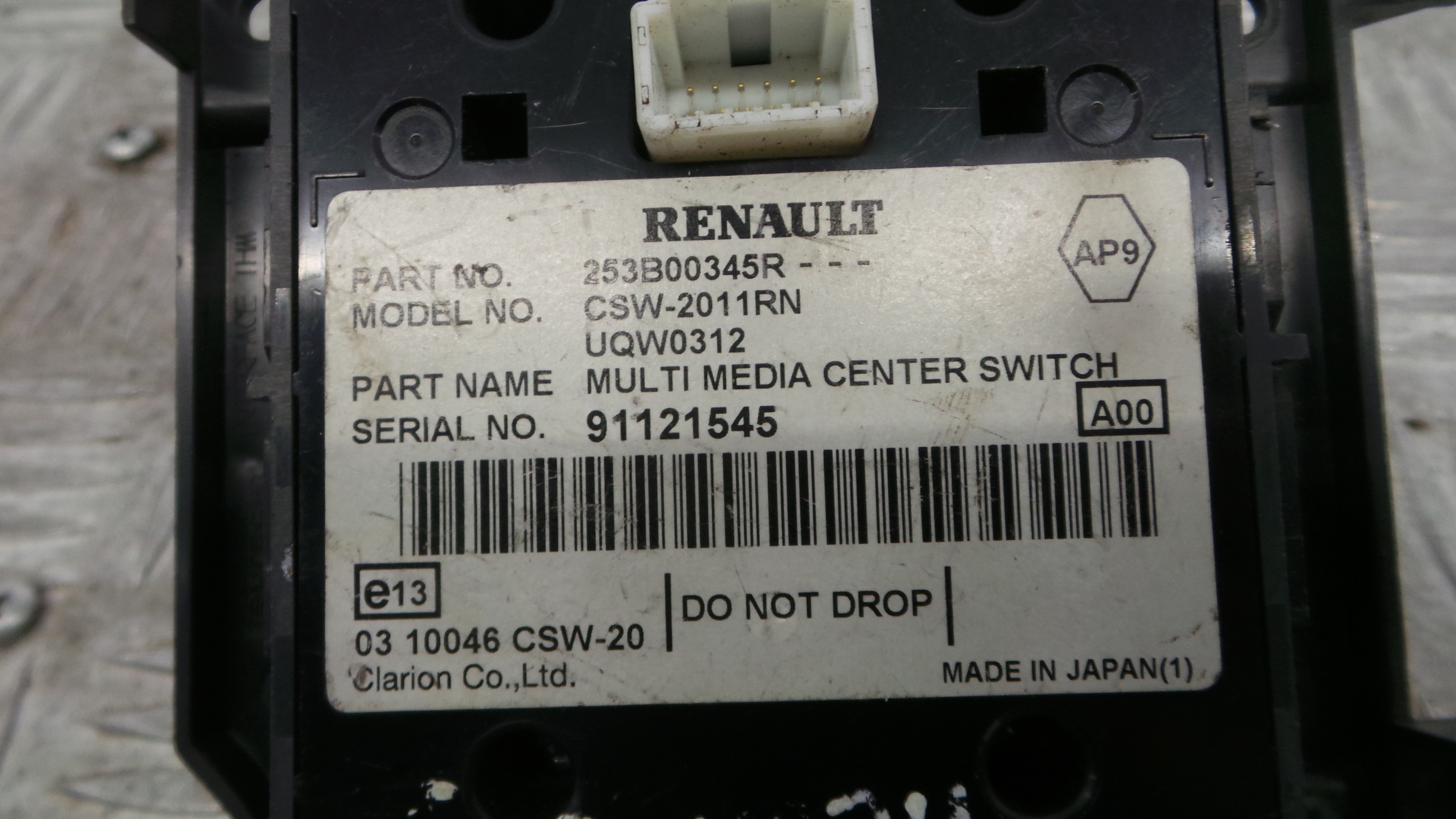 Comando Multifunções 253B00345R - RENAULT MEGANE III Hatchback (BZ0/1_, B3_)-37042602