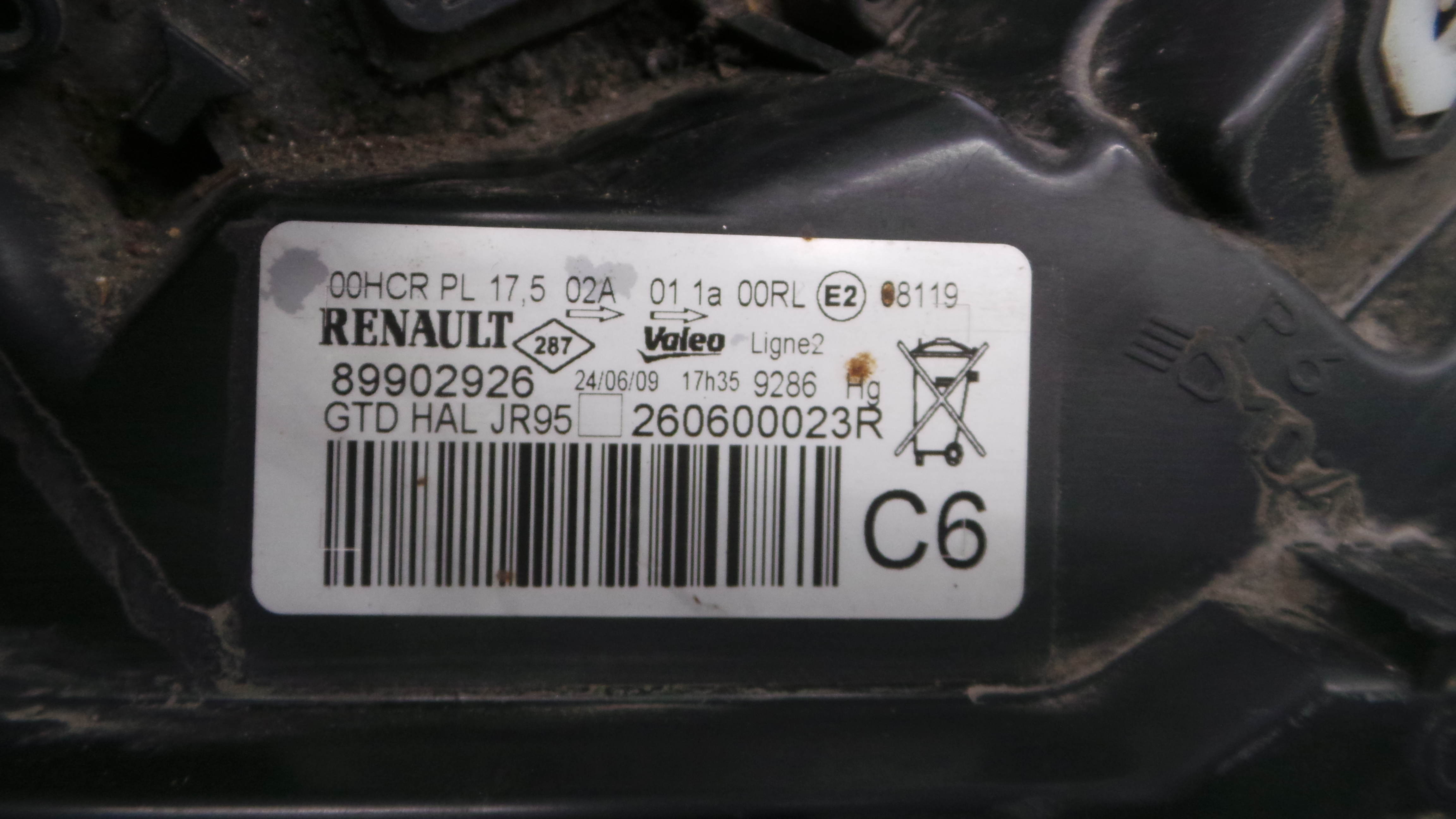 Ótica Esq 260600023R – RENAULT SCÉNIC III (JZ0/1_)