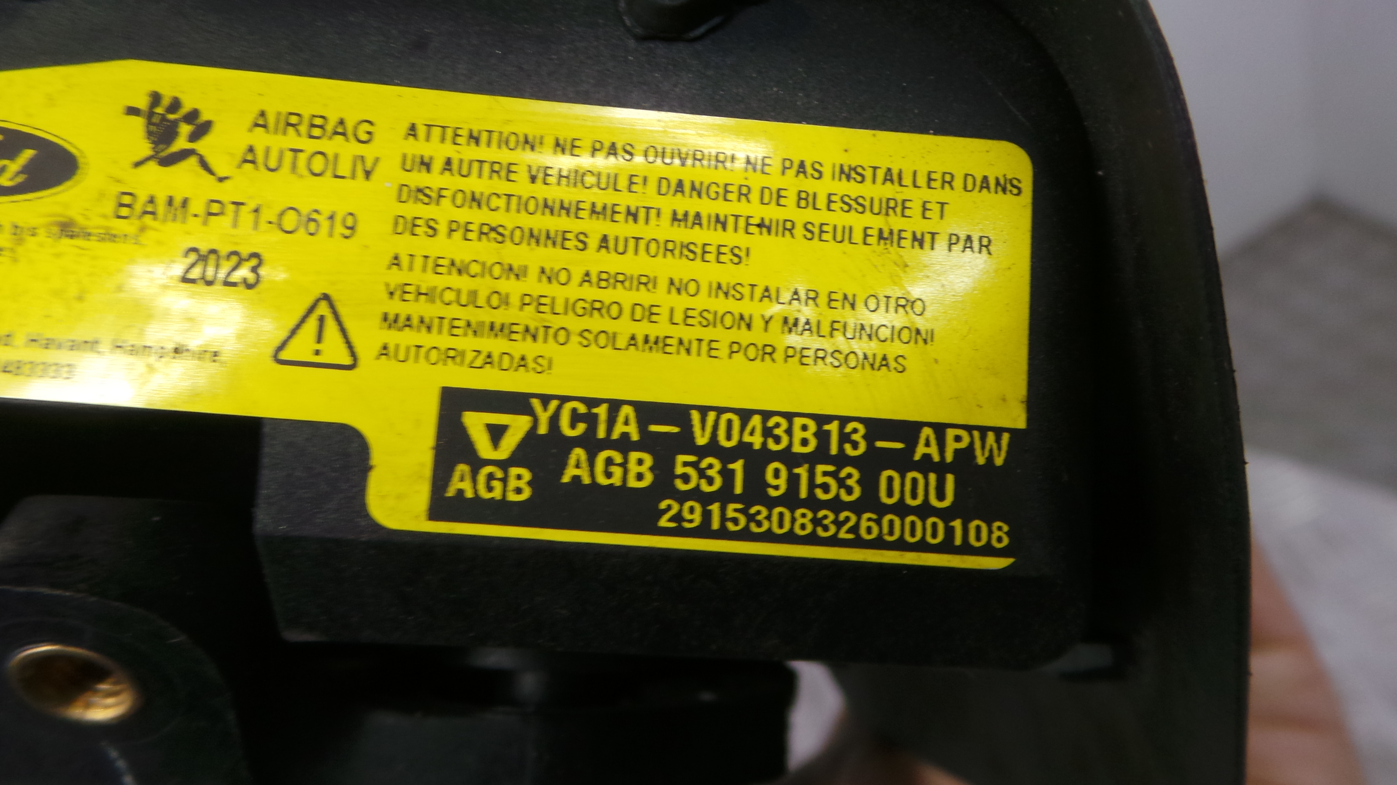 Airbag Volante YC1A-V043B13-APW - FORD TRANSIT Caixa (FA_ _)-37793195
