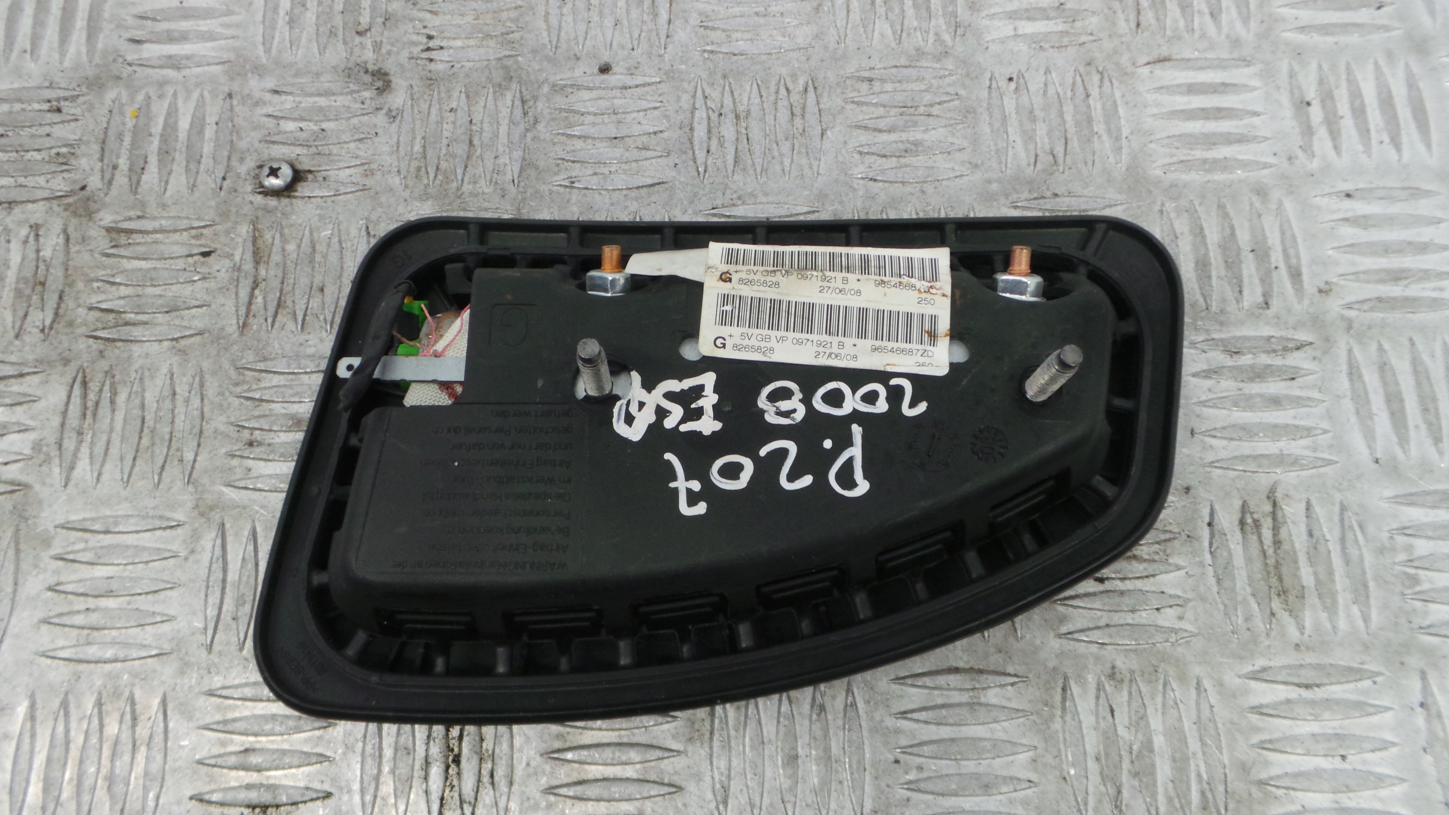 Airbag Banco Esq 96546687ZD - PEUGEOT 207 (WA_, WC_), 207/207+ (WA_, WC_)-37811687