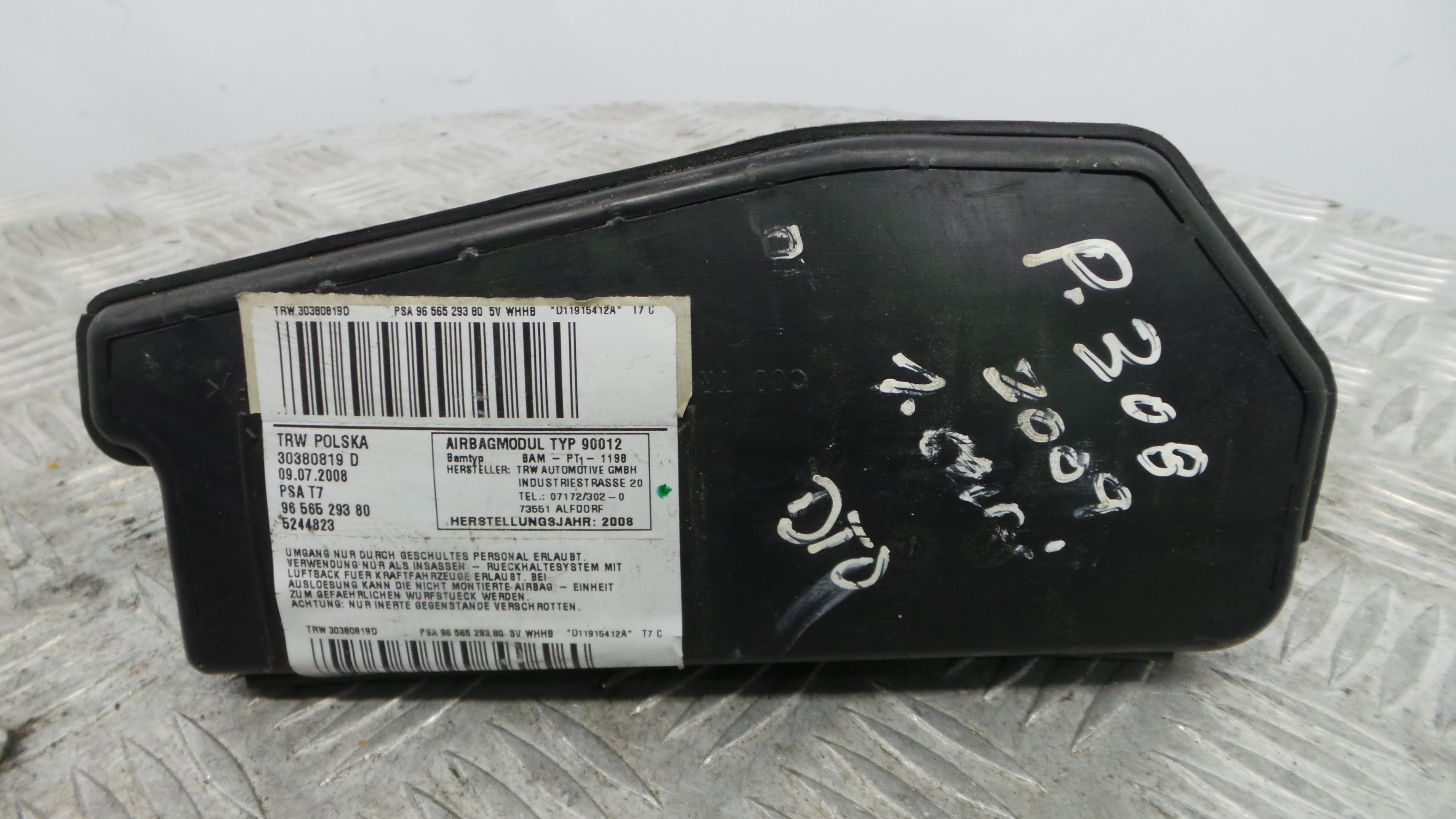 Airbag Banco Dto 9656529380 - PEUGEOT 308 I (4A_, 4C_)-37811742 Airbag Banco Dto 9656529380 - PEUGEOT 308 I (4A_, 4C_)-37811742