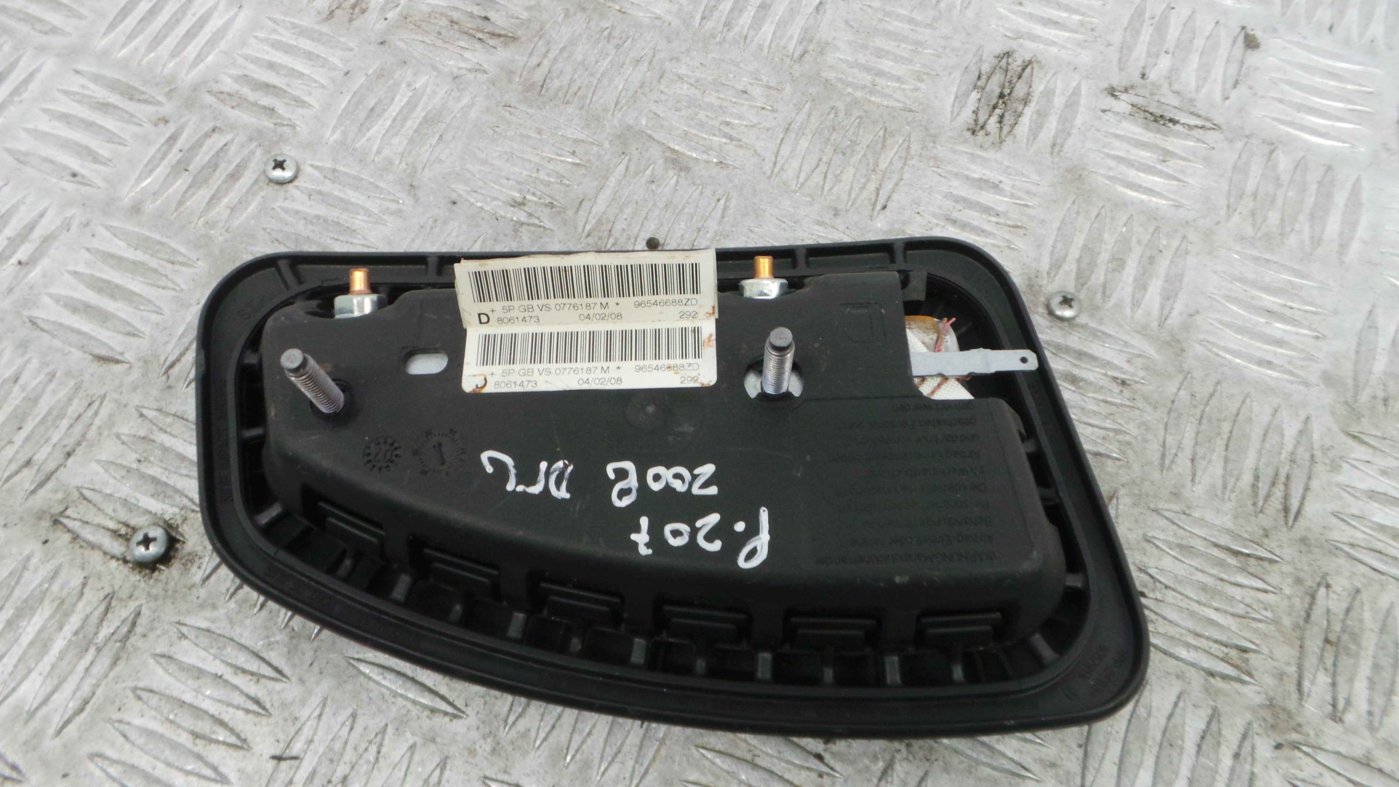 Airbag Banco Dto 96546688ZD - PEUGEOT 207 (WA_, WC_), 207/207+ (WA_, WC_)-37811806