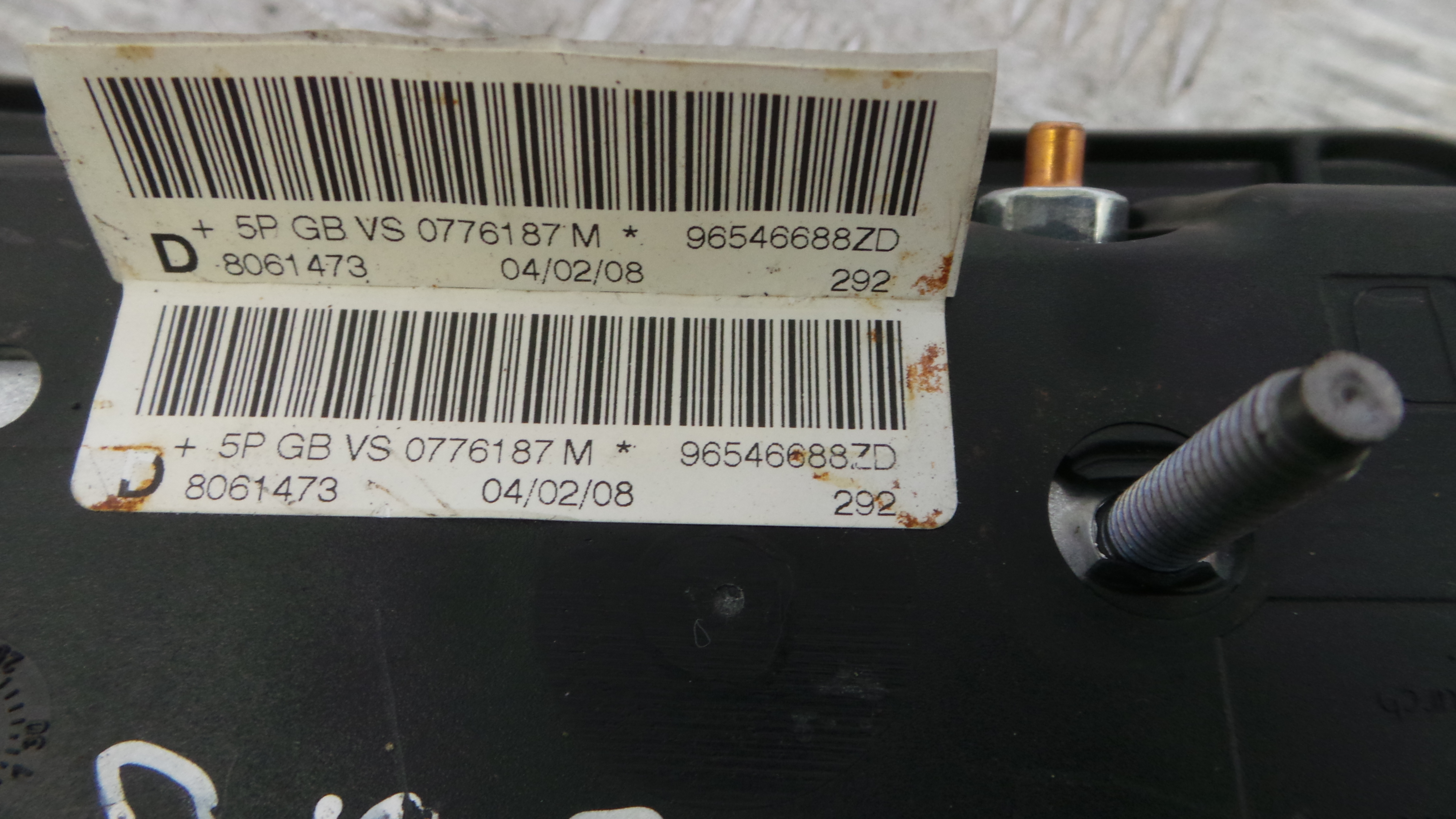 Airbag Banco Dto 96546688ZD - PEUGEOT 207 (WA_, WC_), 207/207+ (WA_, WC_)-37811806