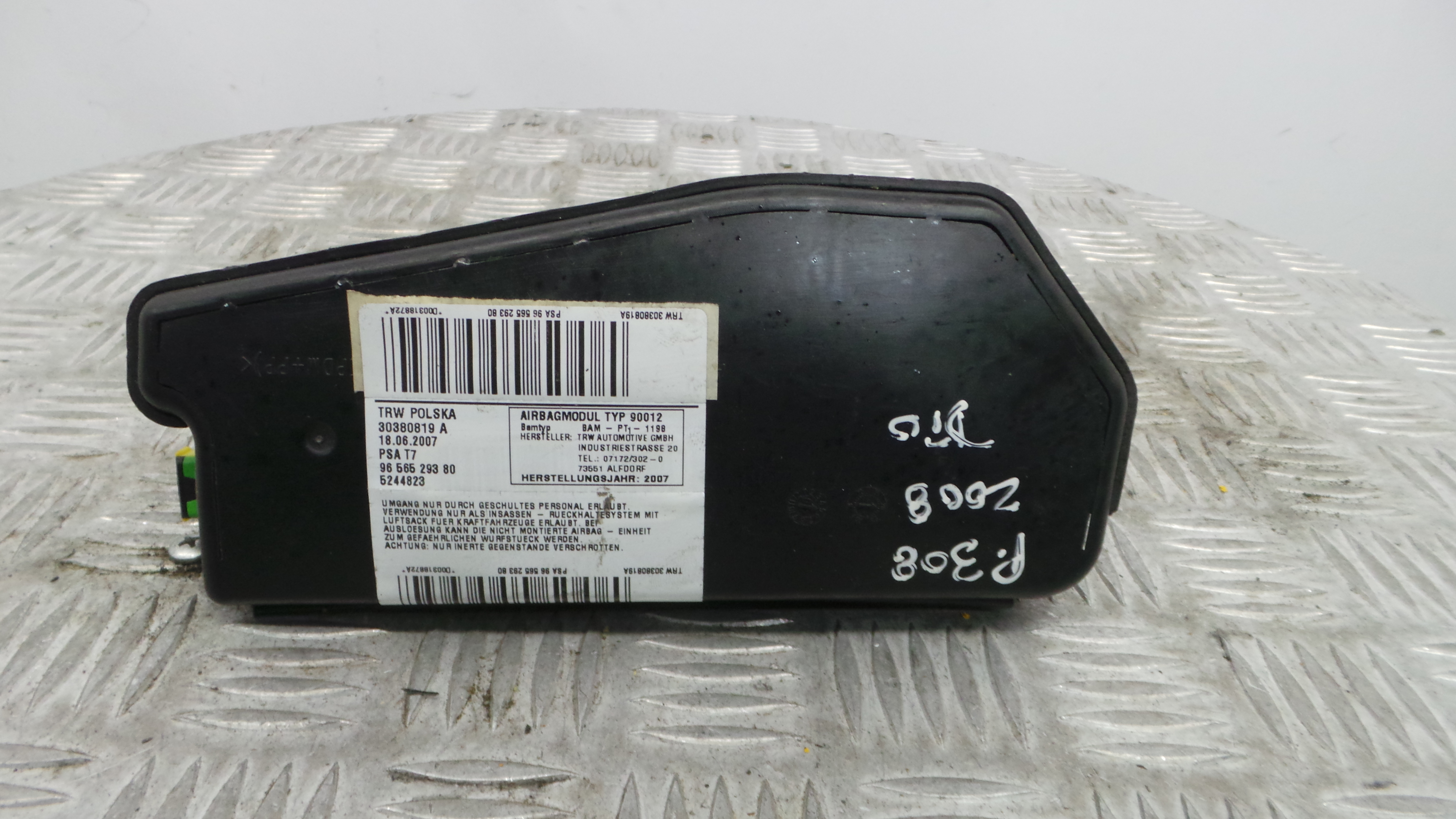 Airbag Banco Dto 9656529380 - PEUGEOT 308 I (4A_, 4C_)-37811859 Airbag Banco Dto 9656529380 - PEUGEOT 308 I (4A_, 4C_)-37811859