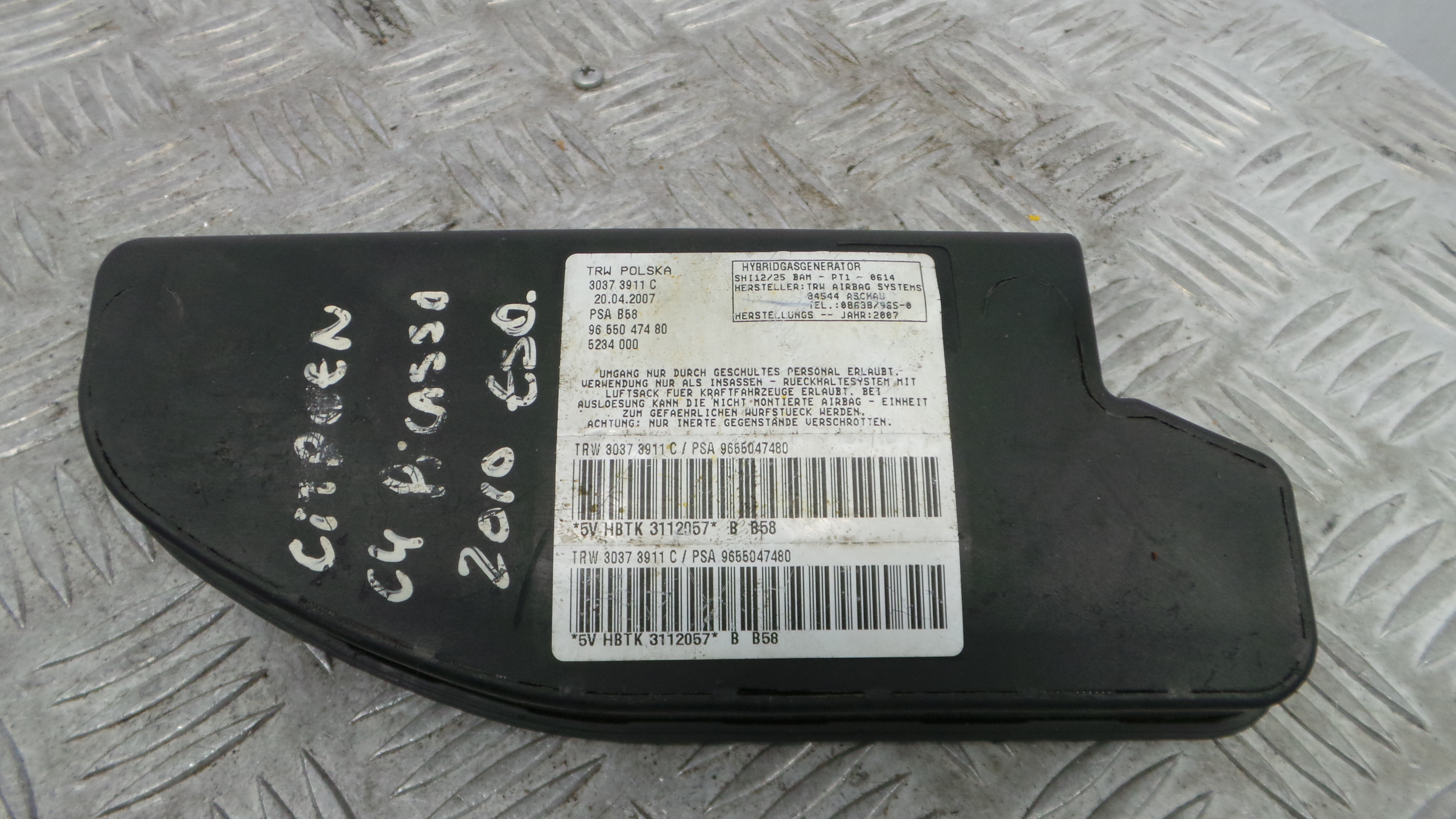 Airbag Banco Esq 9655047480 - CITROËN C4 PICASSO I Veículo multiuso (UD_)-37816052 Airbag Banco Esq 9655047480 - CITROËN C4 PICASSO I Veículo multiuso (UD_)-37816052