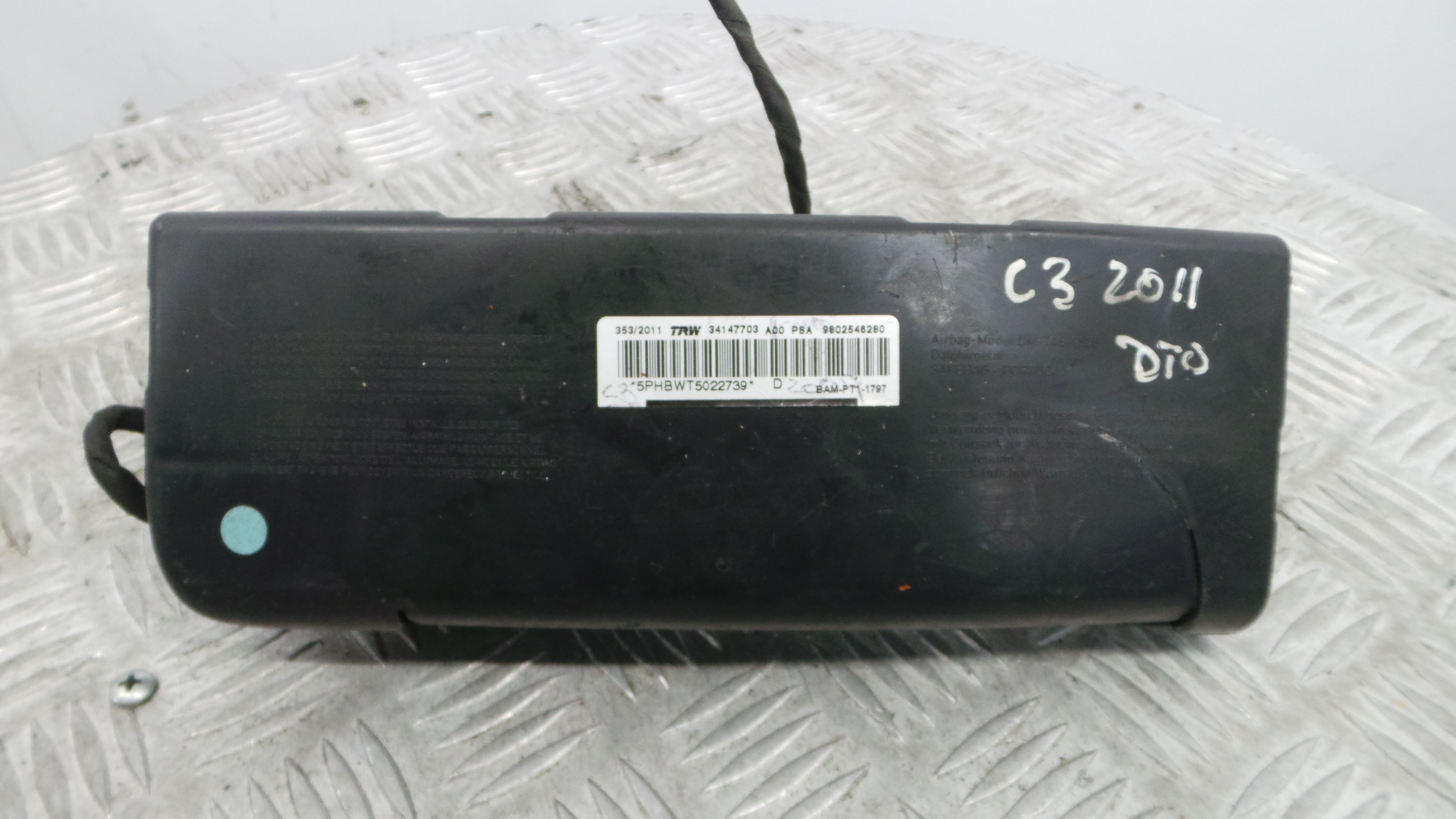 Airbag Banco Dto 9802546280 - CITROËN C3 II (SC_)-37816058 Airbag Banco Dto 9802546280 - CITROËN C3 II (SC_)-37816058