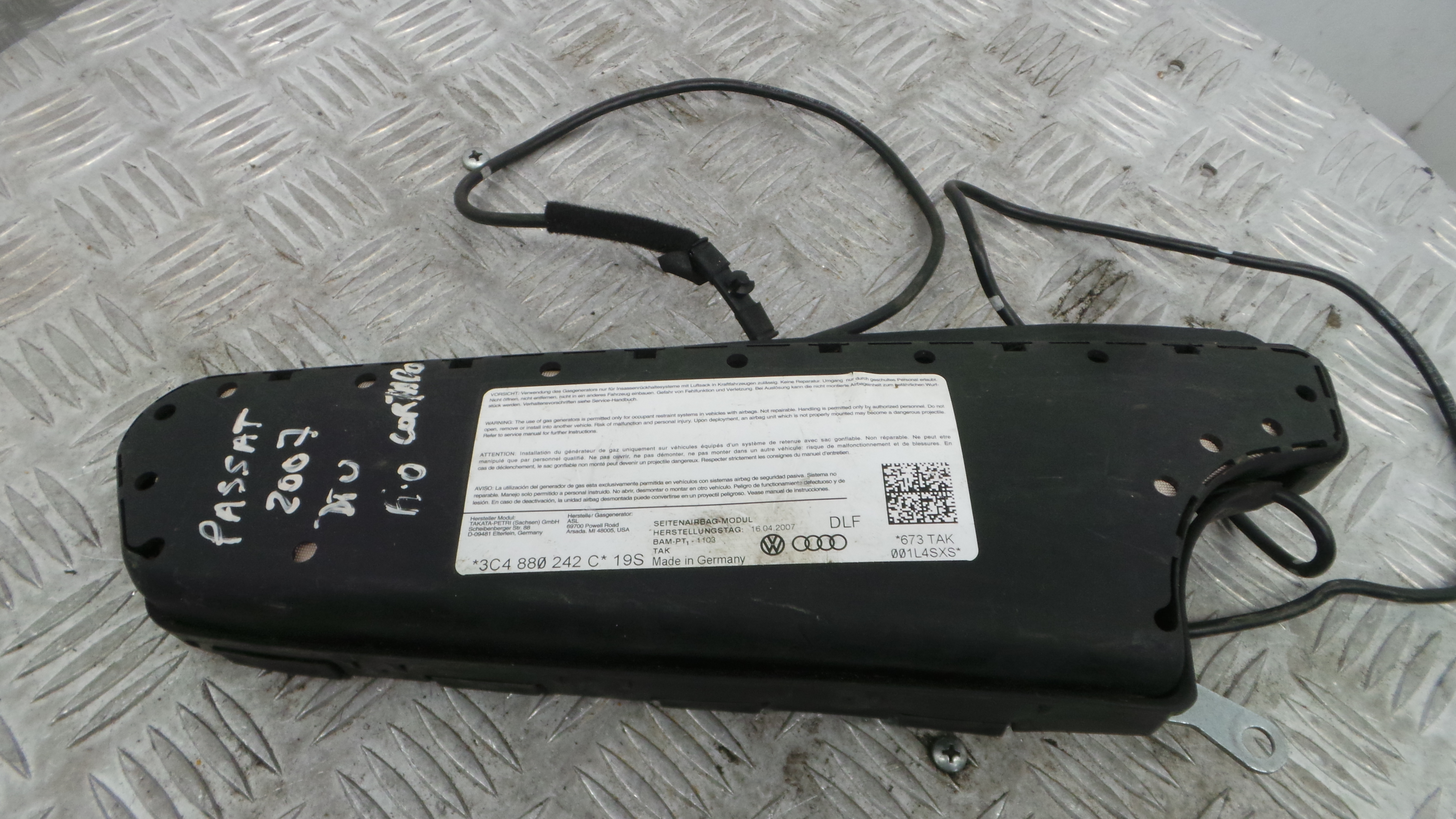 Airbag Banco Dto 3C4880242C - VW PASSAT B6 (3C2)-37816112