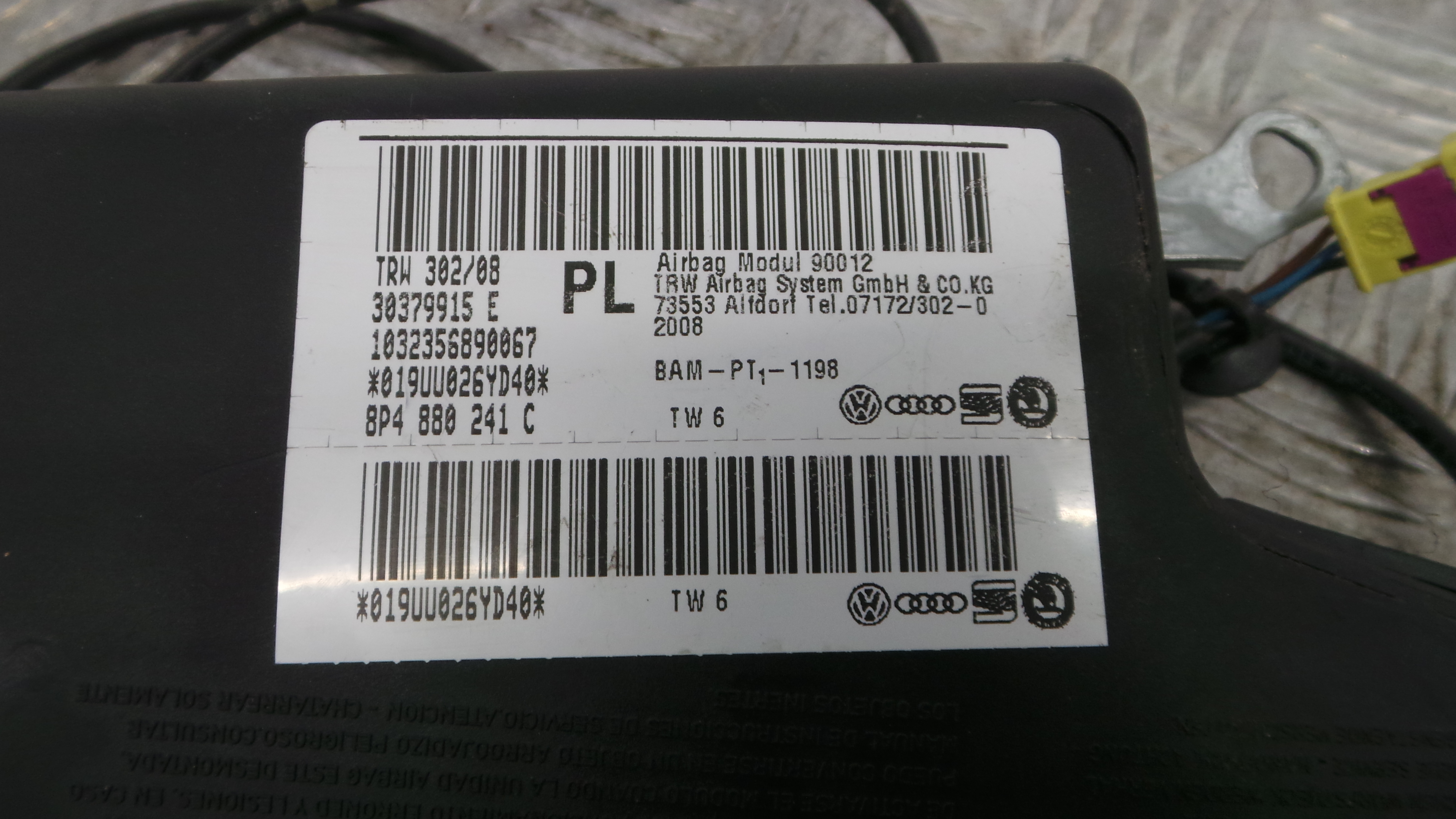 Airbag Banco Dto 8P4880241C - AUDI A3 (8P1)-37816115
