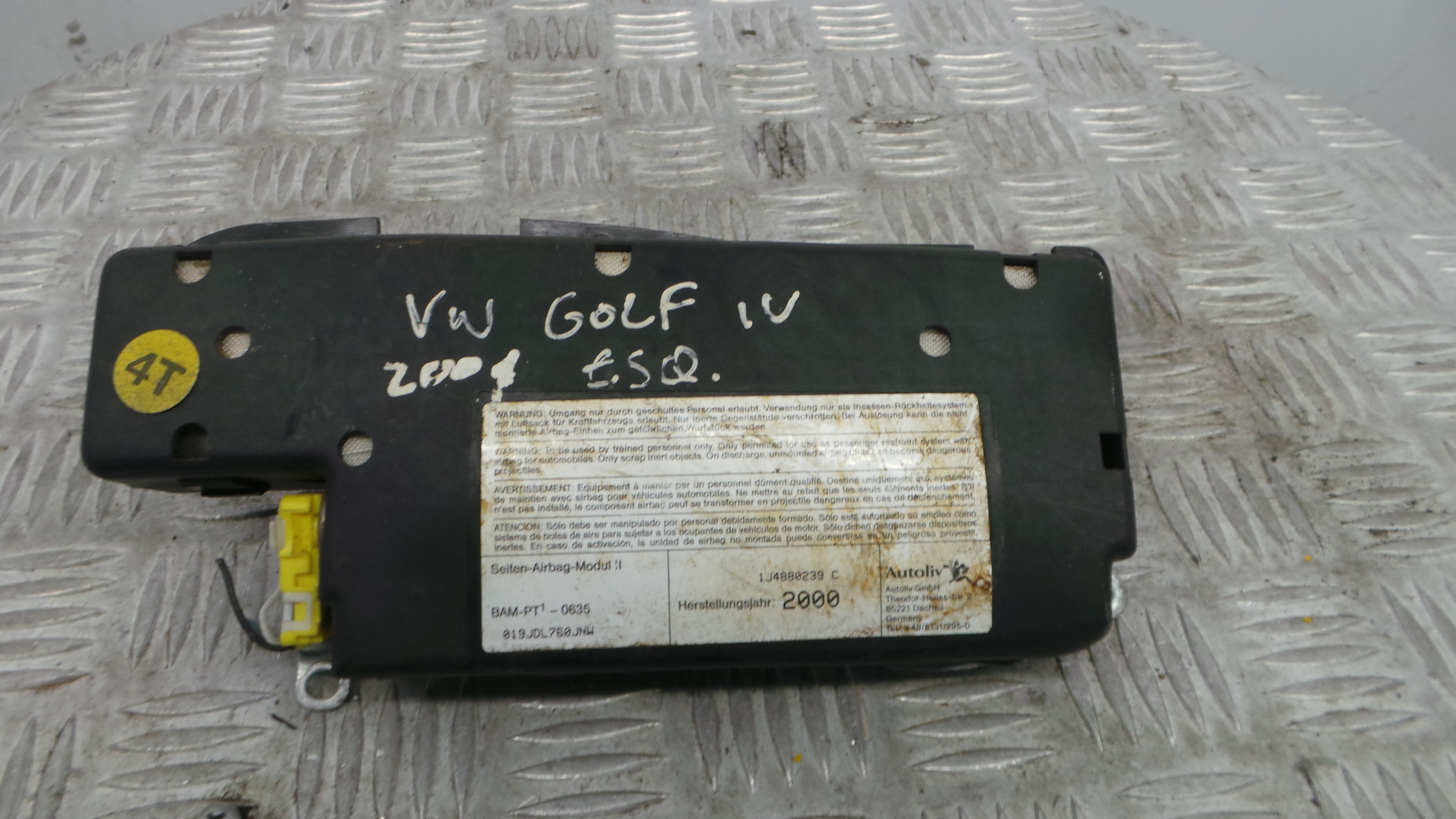 Airbag Banco Esq 1J4880239C - VW GOLF IV (1J1), GOLF Mk IV (1J1)-37816141 Airbag Banco Esq 1J4880239C - VW GOLF IV (1J1), GOLF Mk IV (1J1)-37816141