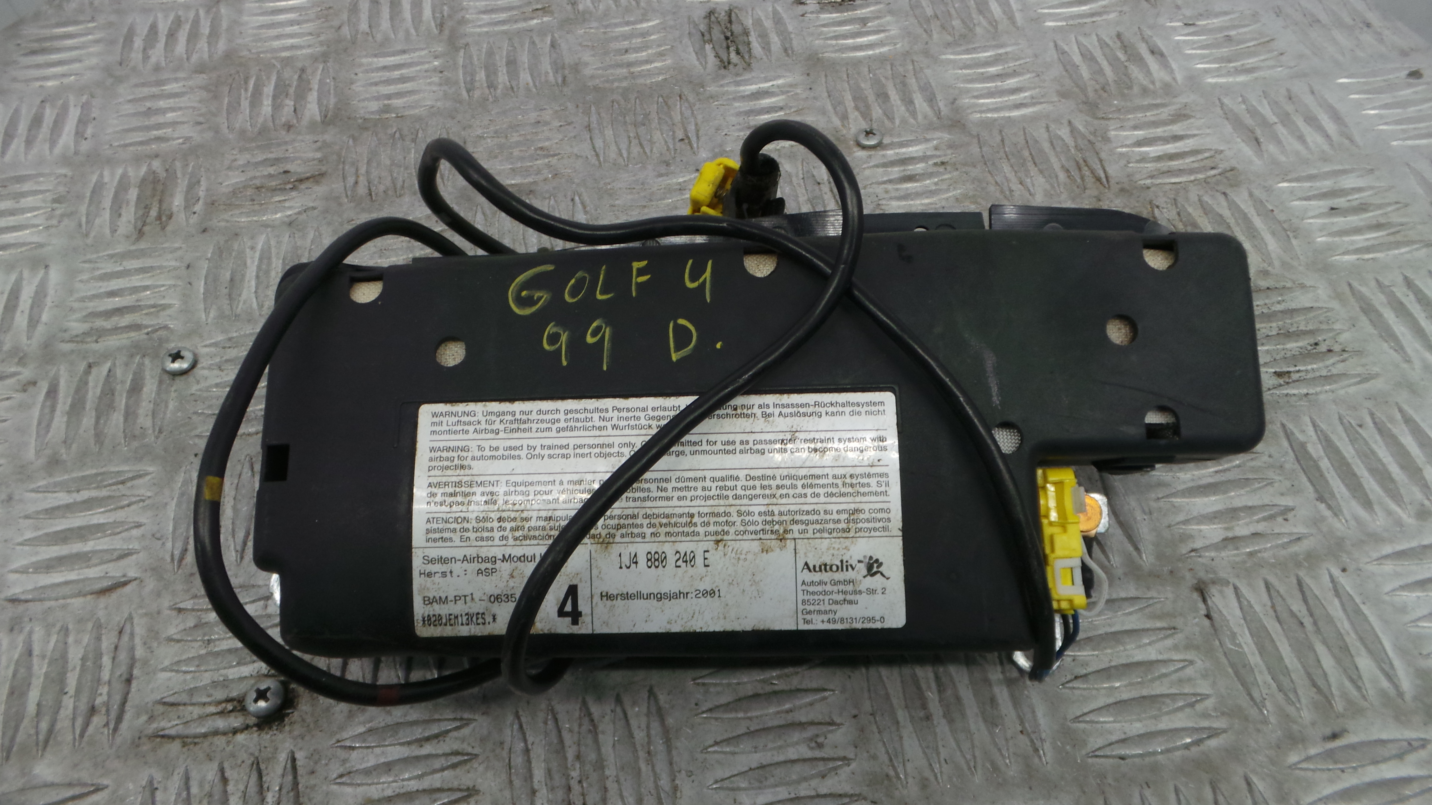 Airbag Banco Dto 1J4880240E - VW GOLF IV (1J1), GOLF Mk IV (1J1)-37816157 Airbag Banco Dto 1J4880240E - VW GOLF IV (1J1), GOLF Mk IV (1J1)-37816157