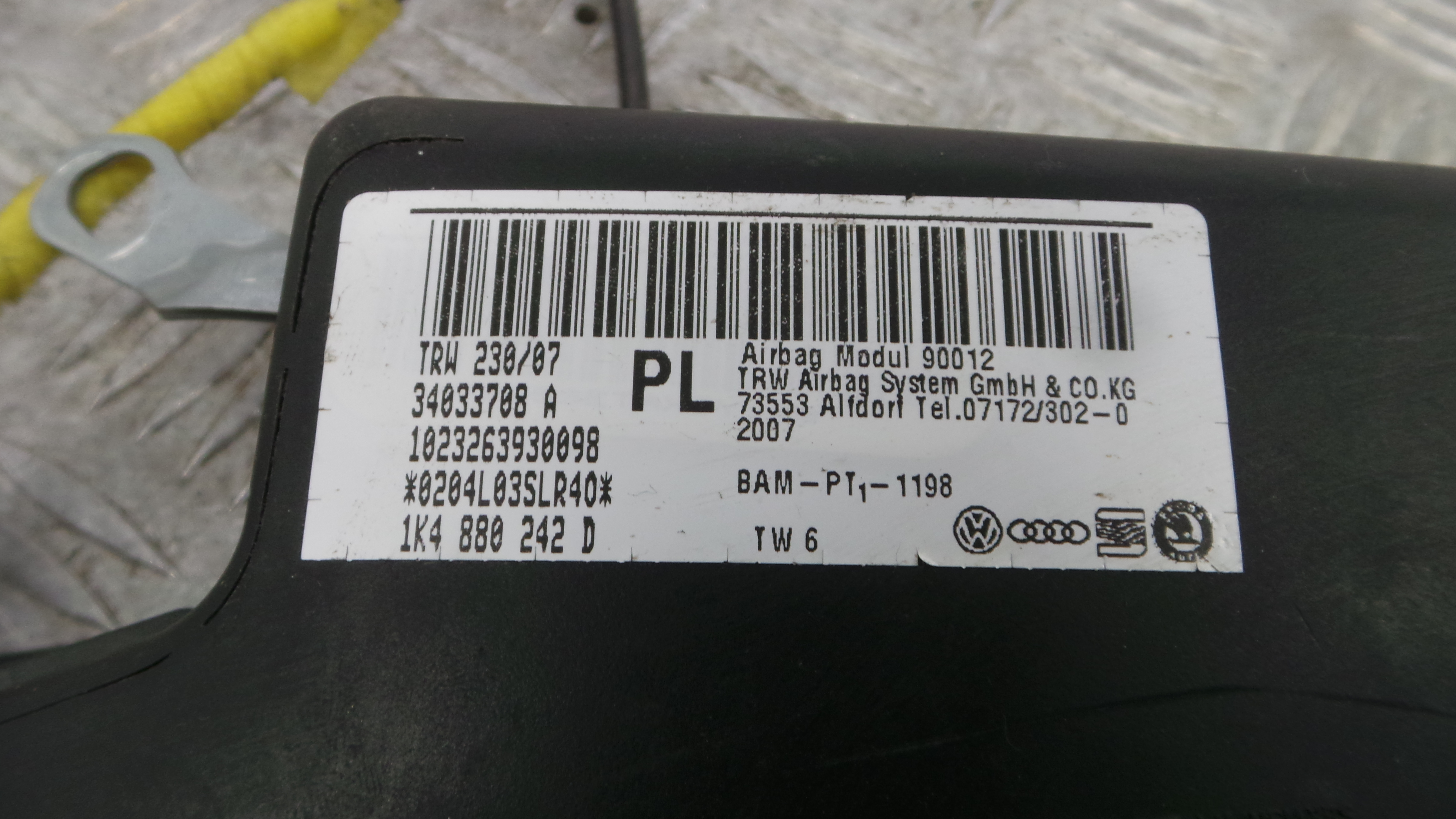 Airbag Banco Dto 1K4880242D - VW GOLF V (1K1)-37816172