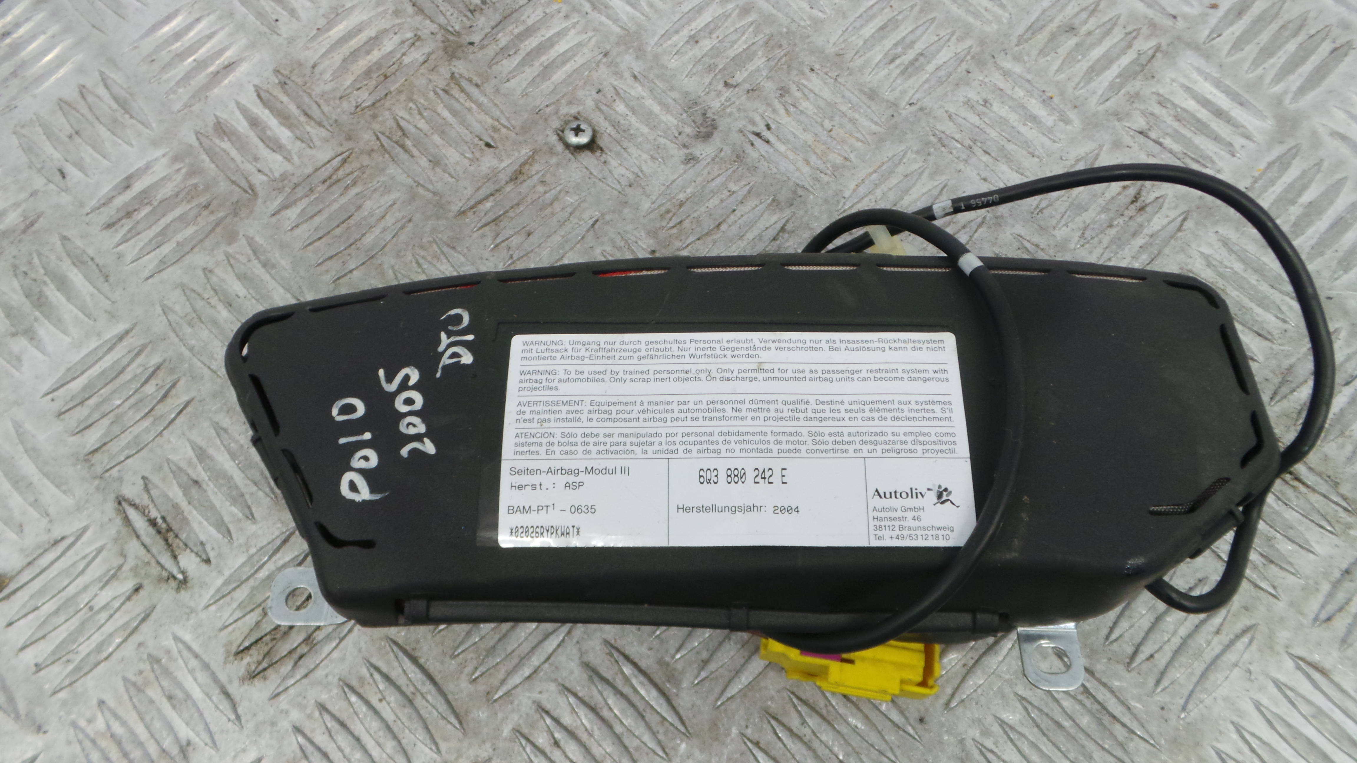 Airbag Banco Dto 6Q3880242E - VW POLO (9N_, 9A_)-37816184