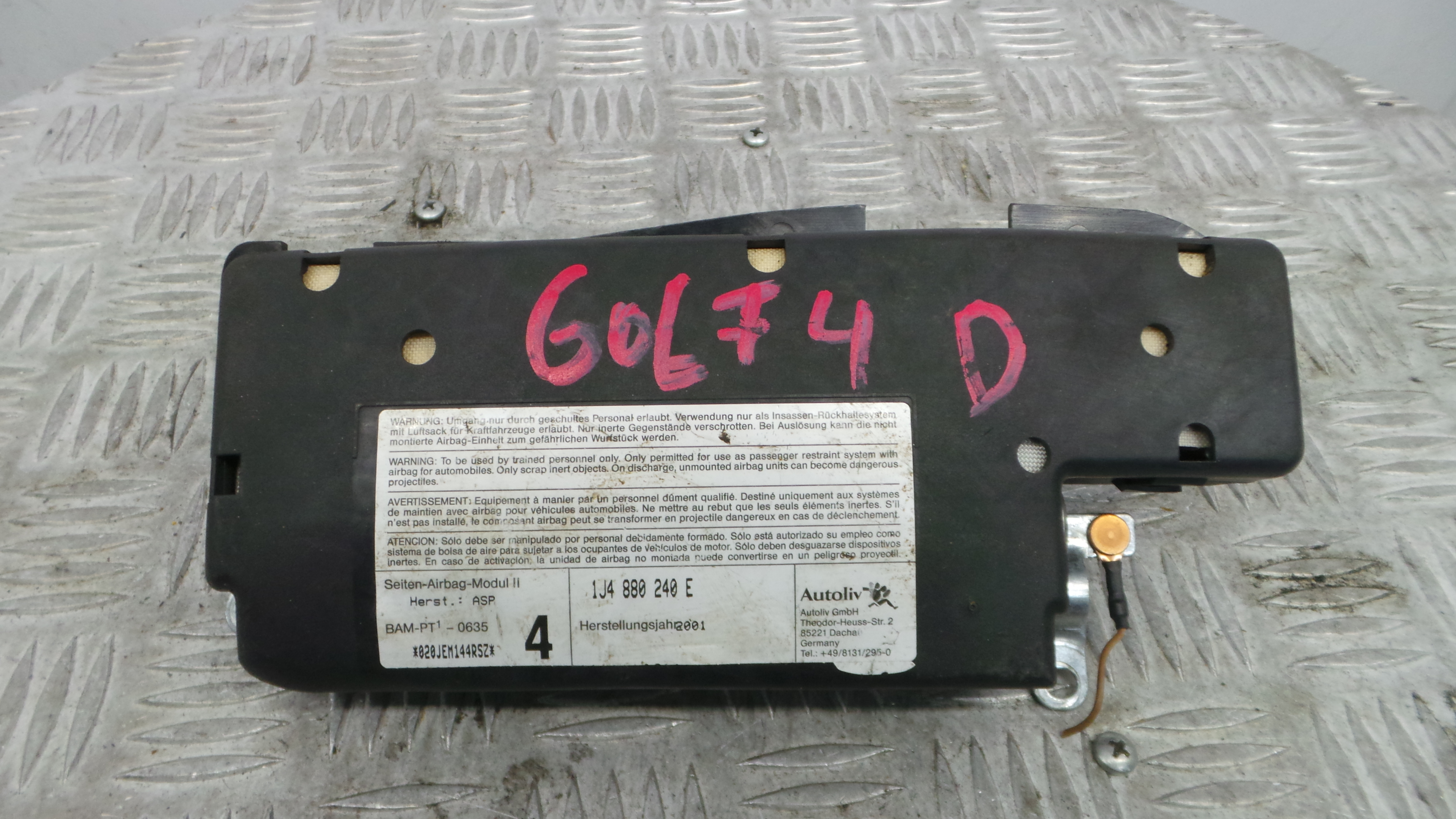 Airbag Banco Dto 1J4880240E - VW GOLF IV (1J1), GOLF Mk IV (1J1)-37816236