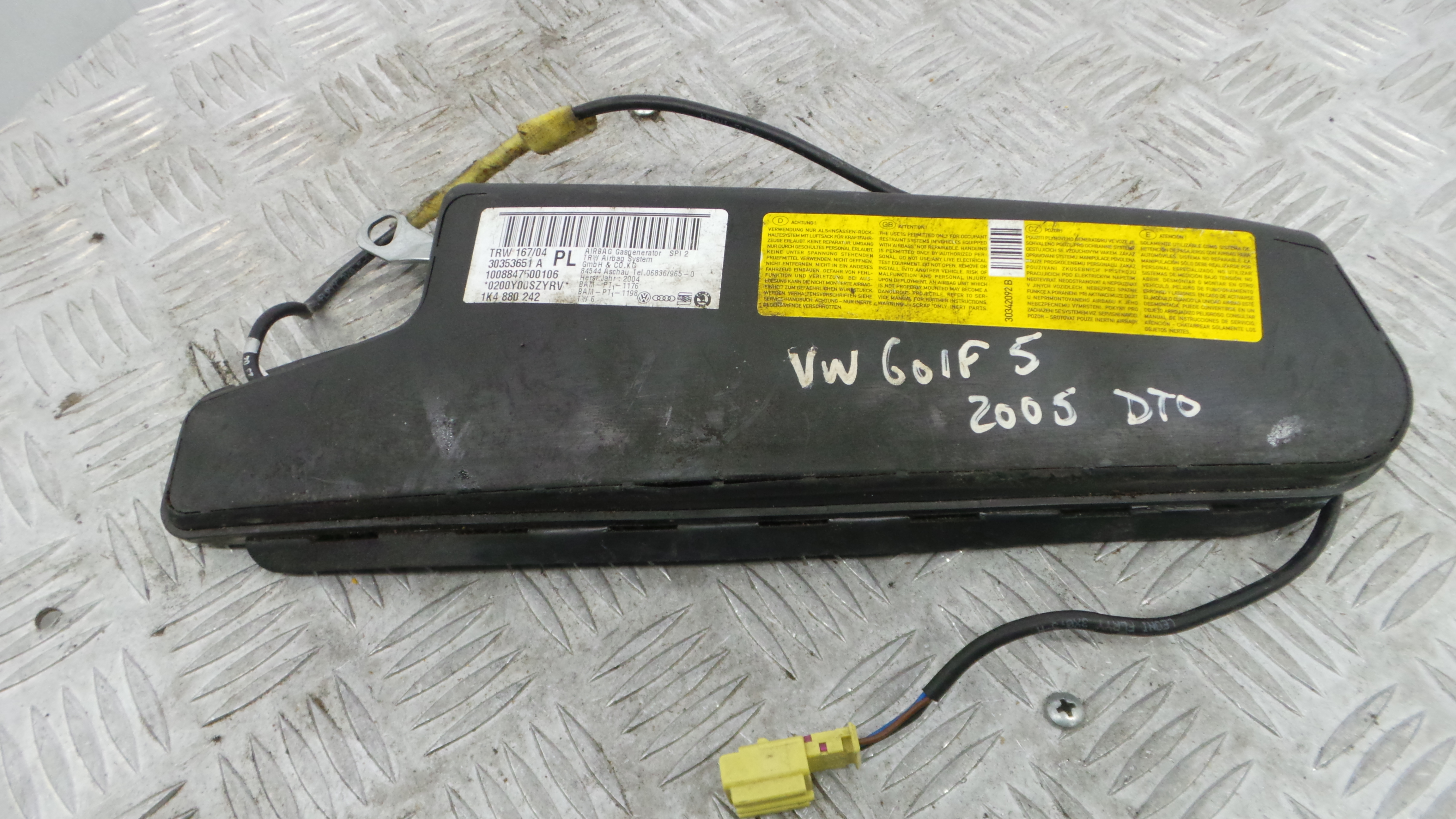 Airbag Banco Dto 1K4880242 - VW GOLF V (1K1)-37816359 Airbag Banco Dto 1K4880242 - VW GOLF V (1K1)-37816359