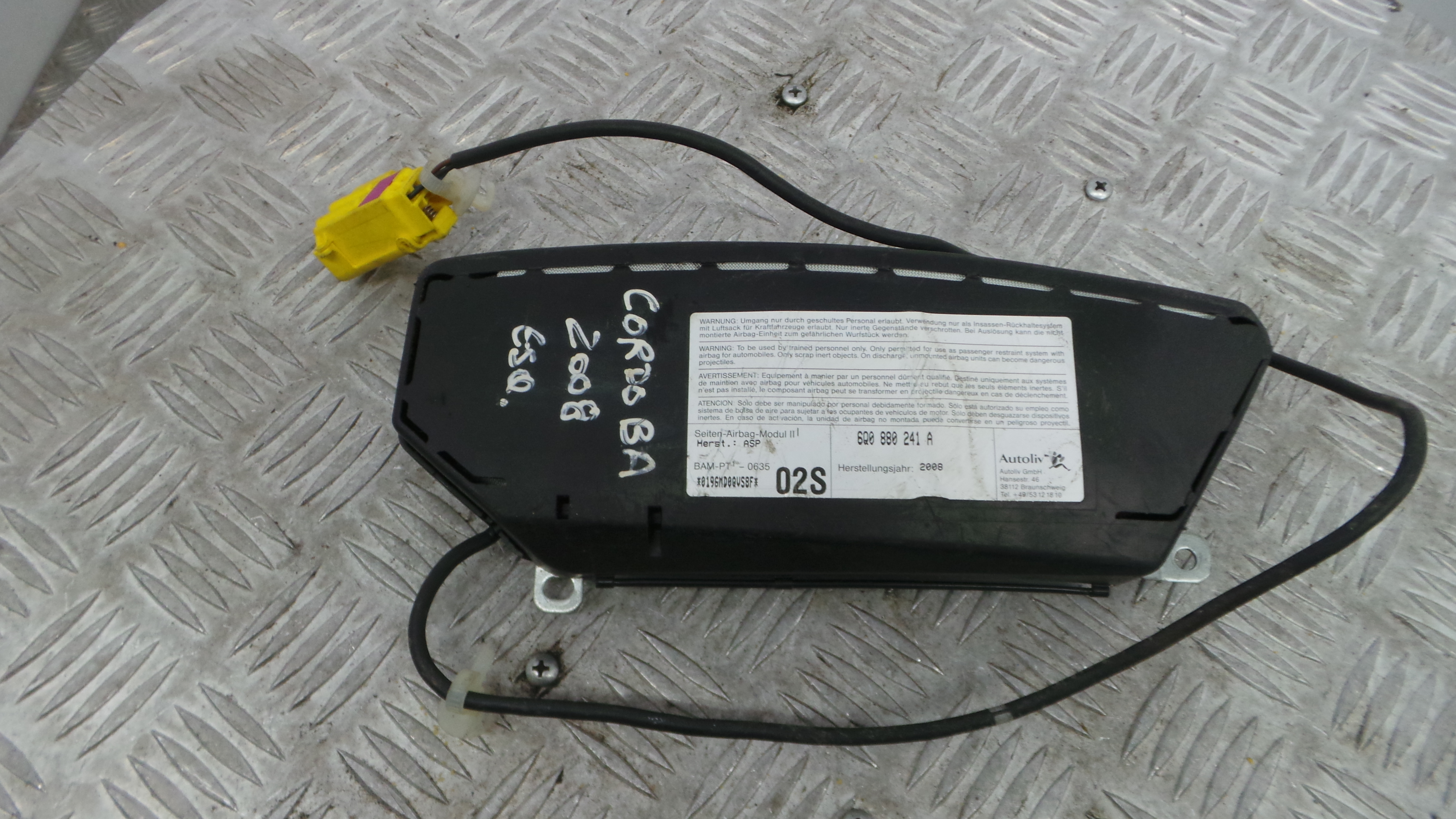 Airbag Banco Esq 6Q0880241A - SEAT CORDOBA (6L2)-37816386 Airbag Banco Esq 6Q0880241A - SEAT CORDOBA (6L2)-37816386