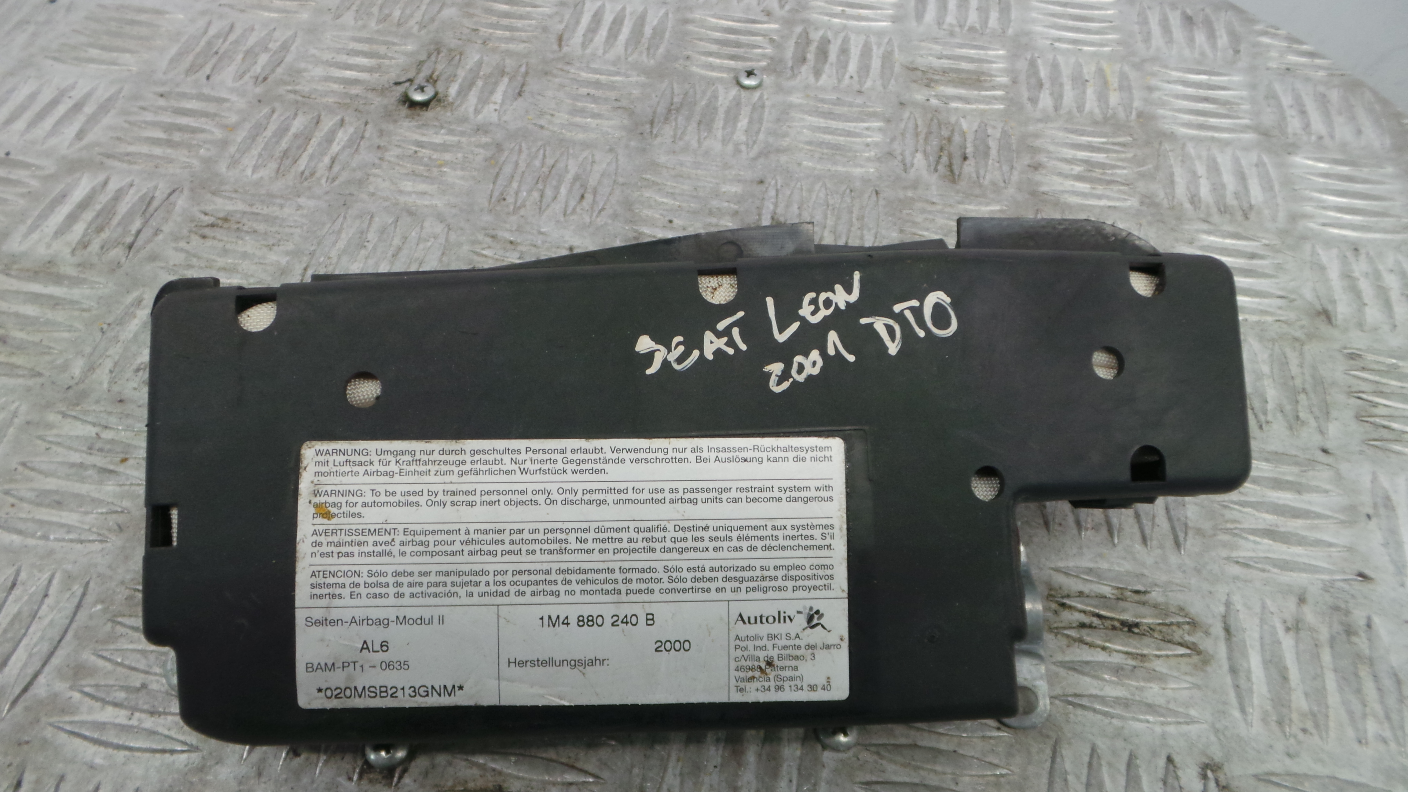 Airbag Banco Dto 1M4880240B - SEAT LEON (1M1)-37816389 Airbag Banco Dto 1M4880240B - SEAT LEON (1M1)-37816389