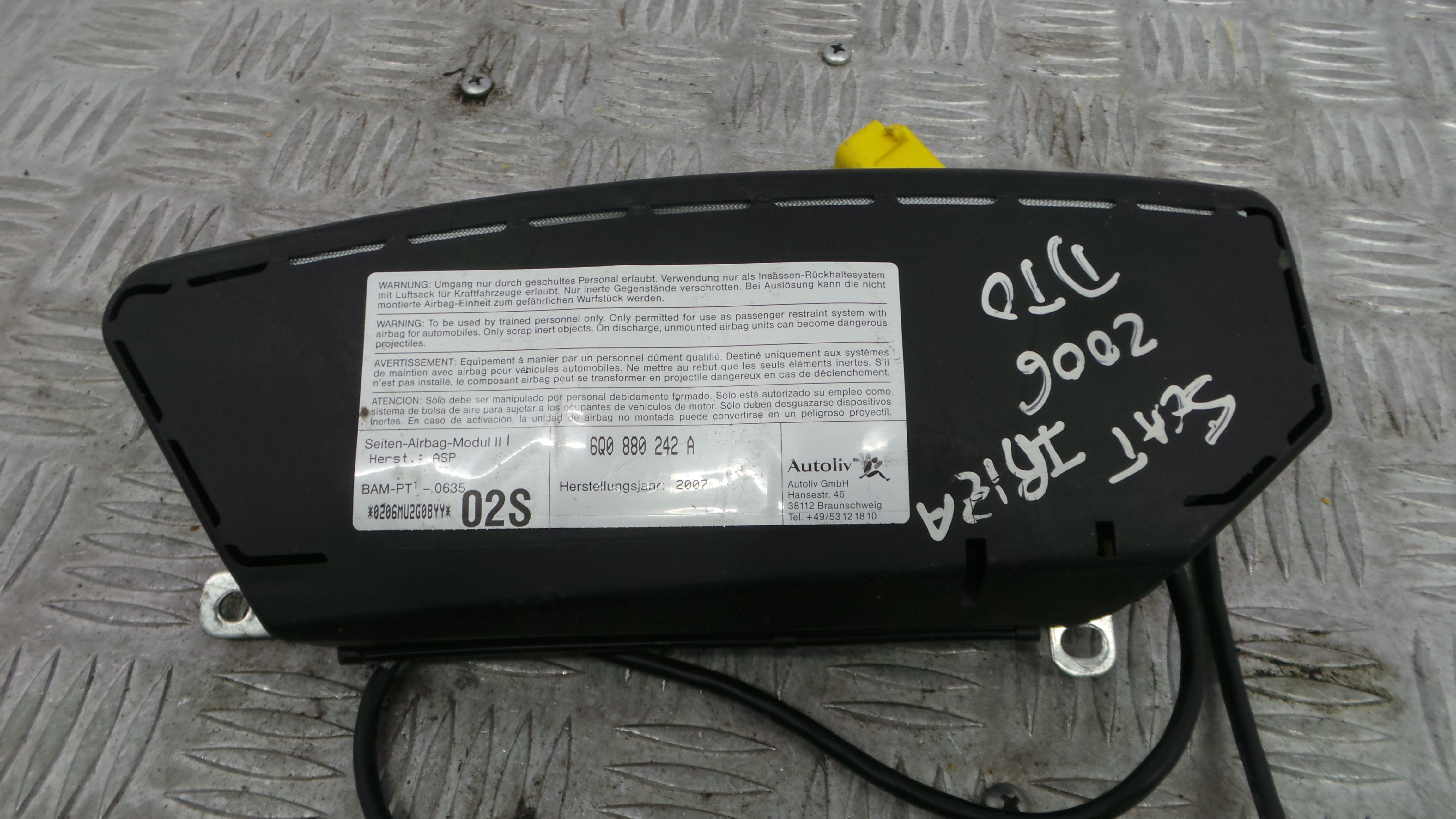Airbag Banco Dto 6Q0880242A - SEAT IBIZA III (6L1), IBIZA Mk III (6L1)-37816392 Airbag Banco Dto 6Q0880242A - SEAT IBIZA III (6L1), IBIZA Mk III (6L1)-37816392