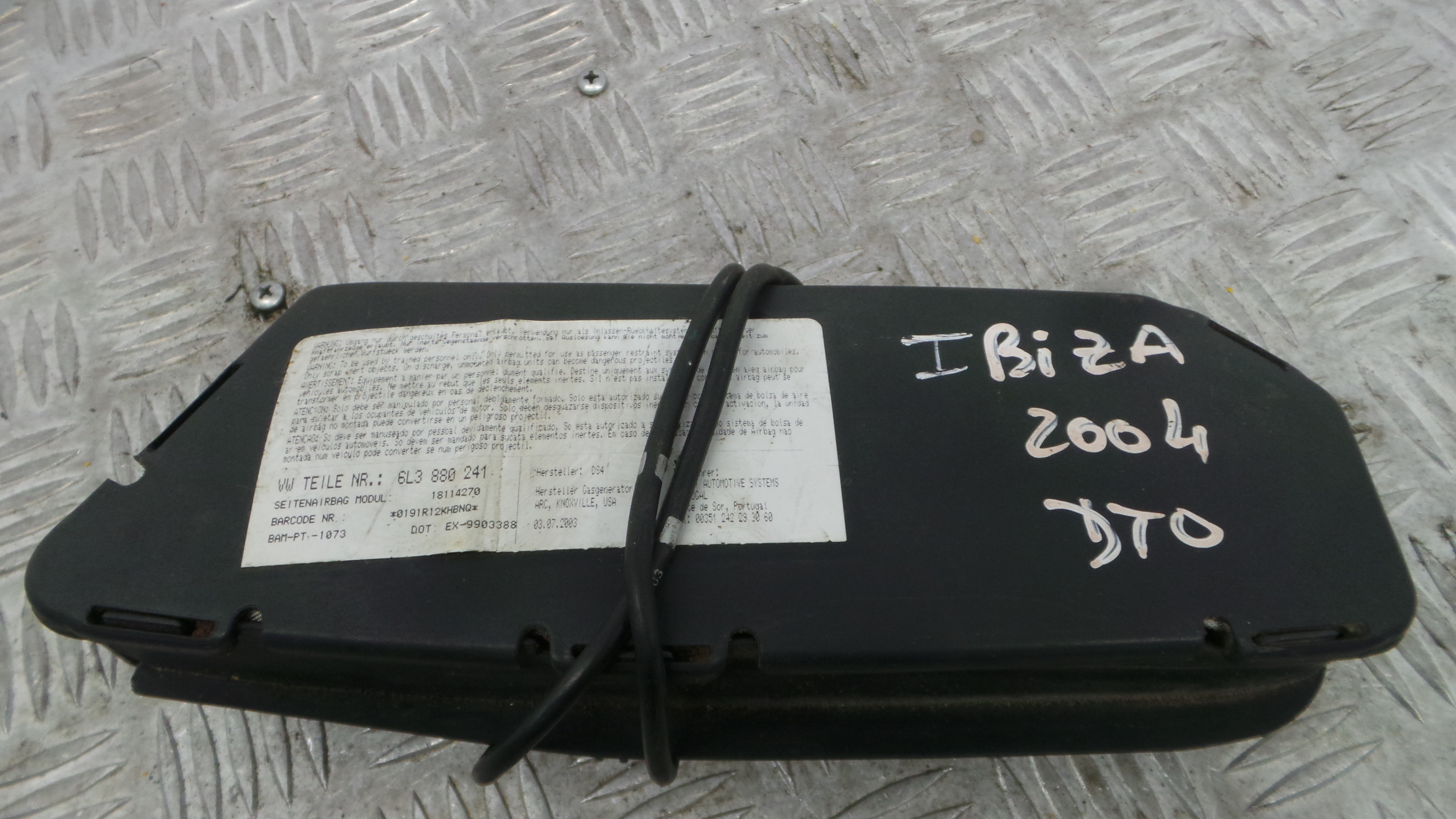 Airbag Banco Dto 6L3880241 - SEAT IBIZA III (6L1), IBIZA Mk III (6L1)-37816398 Airbag Banco Dto 6L3880241 - SEAT IBIZA III (6L1), IBIZA Mk III (6L1)-37816398