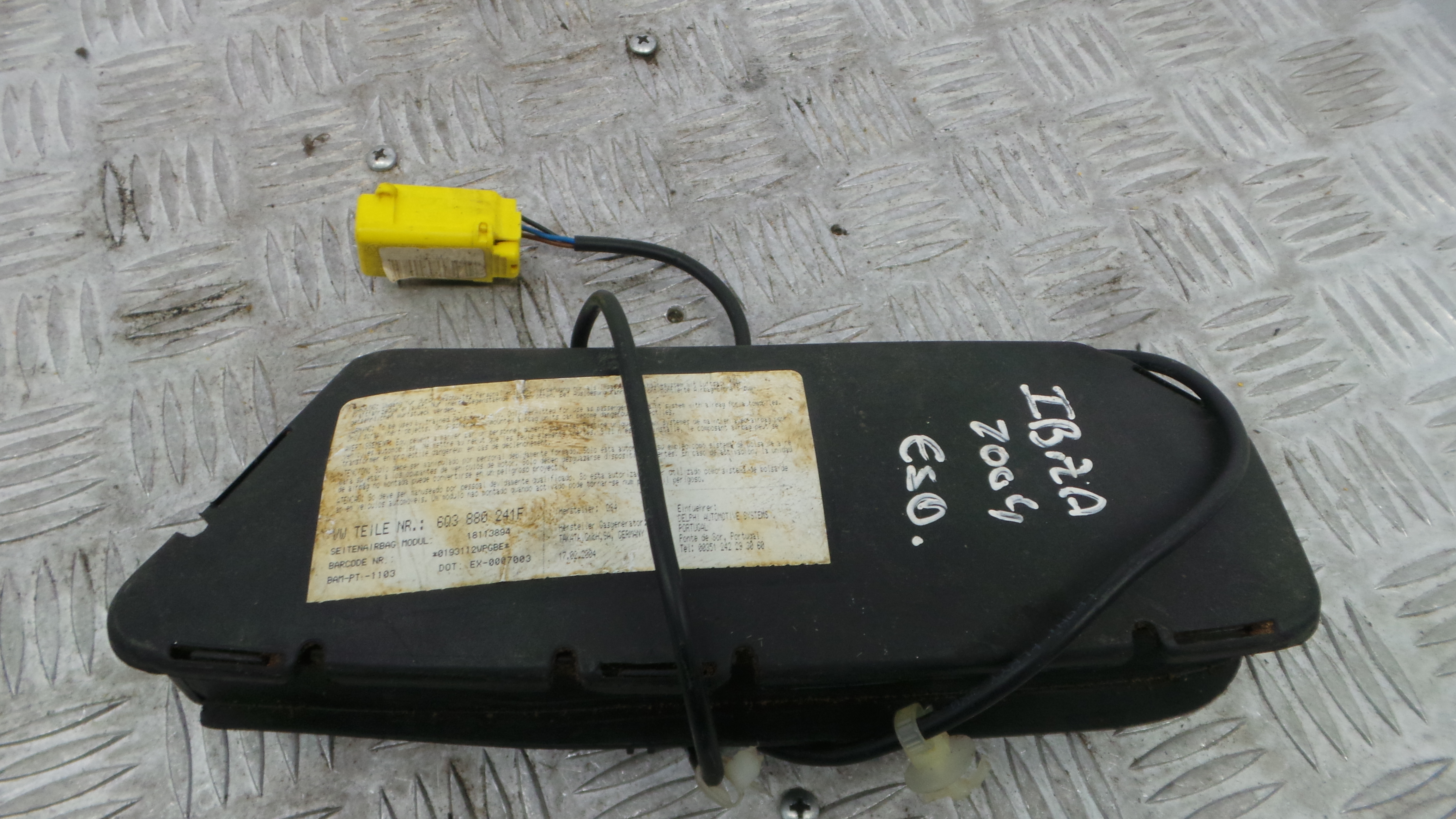 Airbag Banco Esq 6Q3880241F - SEAT IBIZA III (6L1), IBIZA Mk III (6L1)-37816450 Airbag Banco Esq 6Q3880241F - SEAT IBIZA III (6L1), IBIZA Mk III (6L1)-37816450