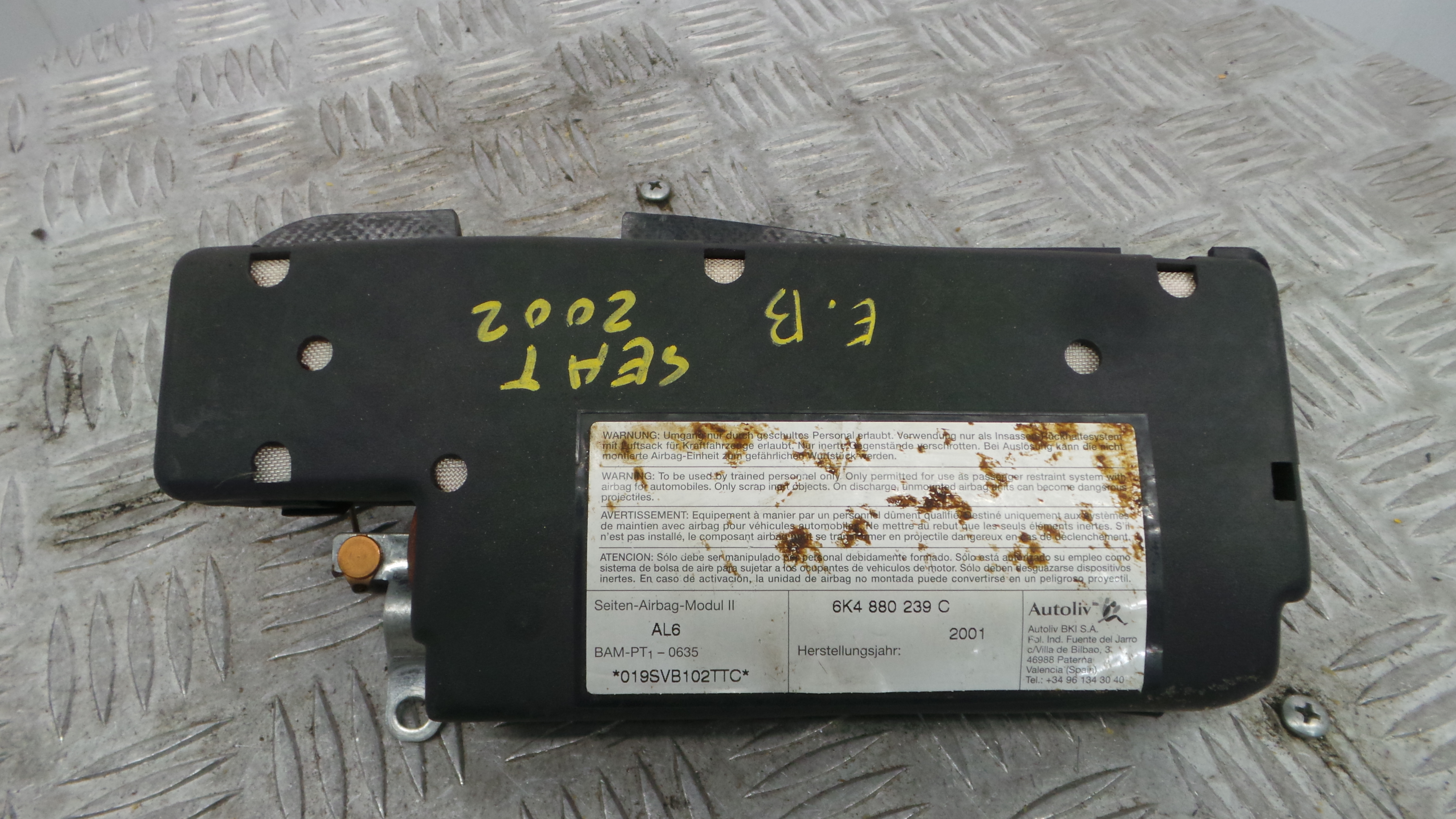 Airbag Banco Esq 6K4880239C - SEAT IBIZA II (6K1), IBIZA Mk II (6K1)-37816456 Airbag Banco Esq 6K4880239C - SEAT IBIZA II (6K1), IBIZA Mk II (6K1)-37816456