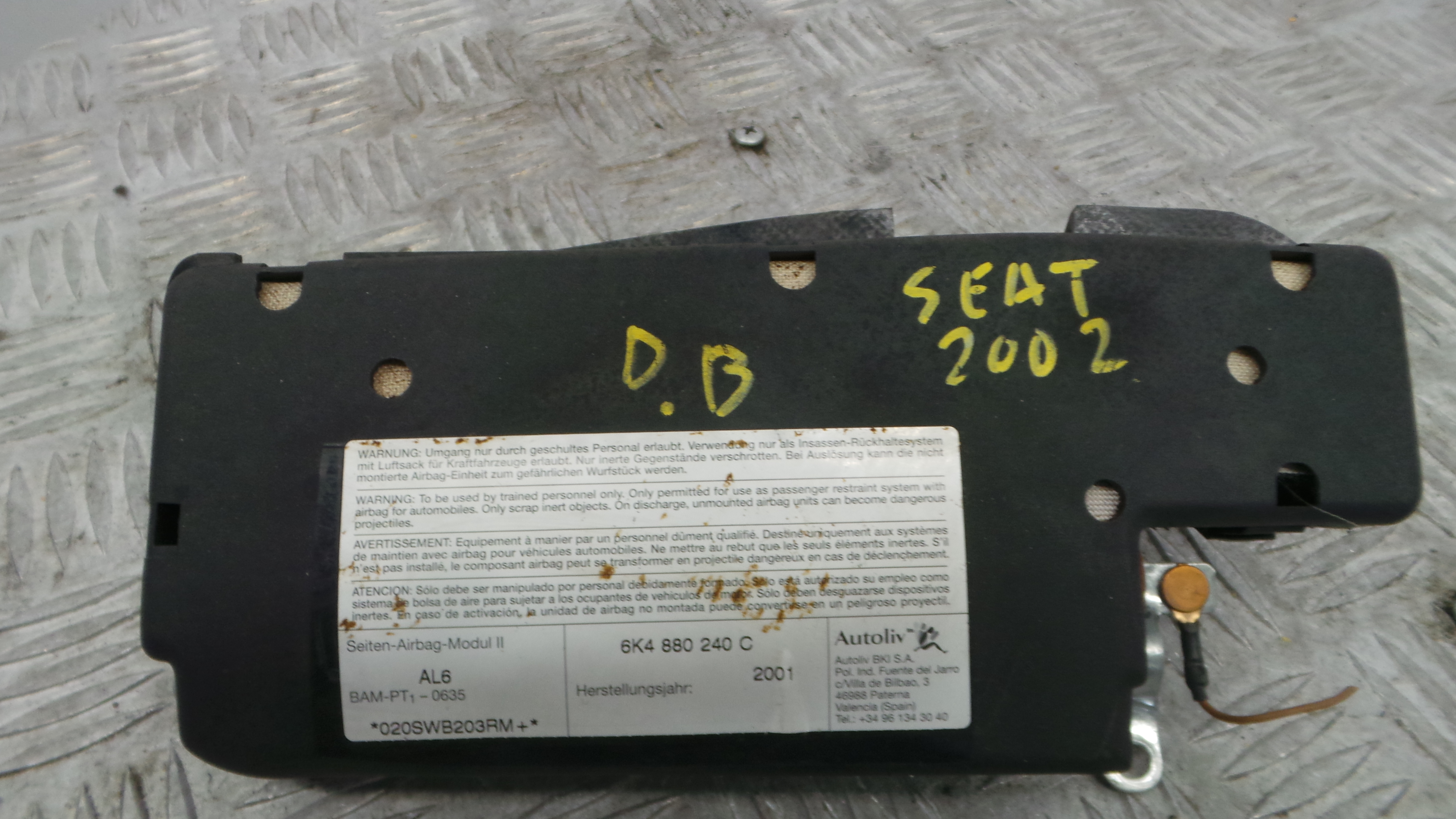 Airbag Banco Dto 6K4880240C - SEAT IBIZA II (6K1), IBIZA Mk II (6K1)-37816459 Airbag Banco Dto 6K4880240C - SEAT IBIZA II (6K1), IBIZA Mk II (6K1)-37816459