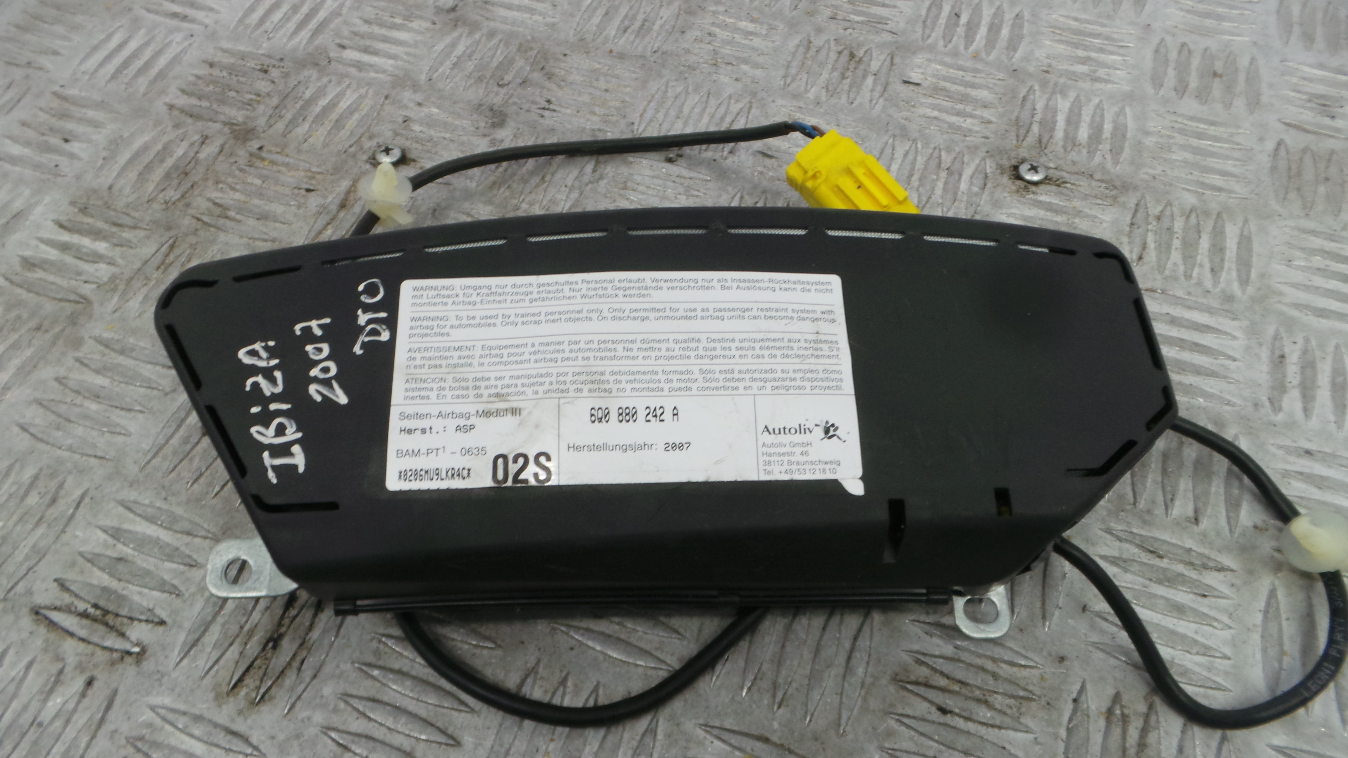 Airbag Banco Dto 6Q0880242A - SEAT IBIZA III (6L1), IBIZA Mk III (6L1)-37816462 Airbag Banco Dto 6Q0880242A - SEAT IBIZA III (6L1), IBIZA Mk III (6L1)-37816462