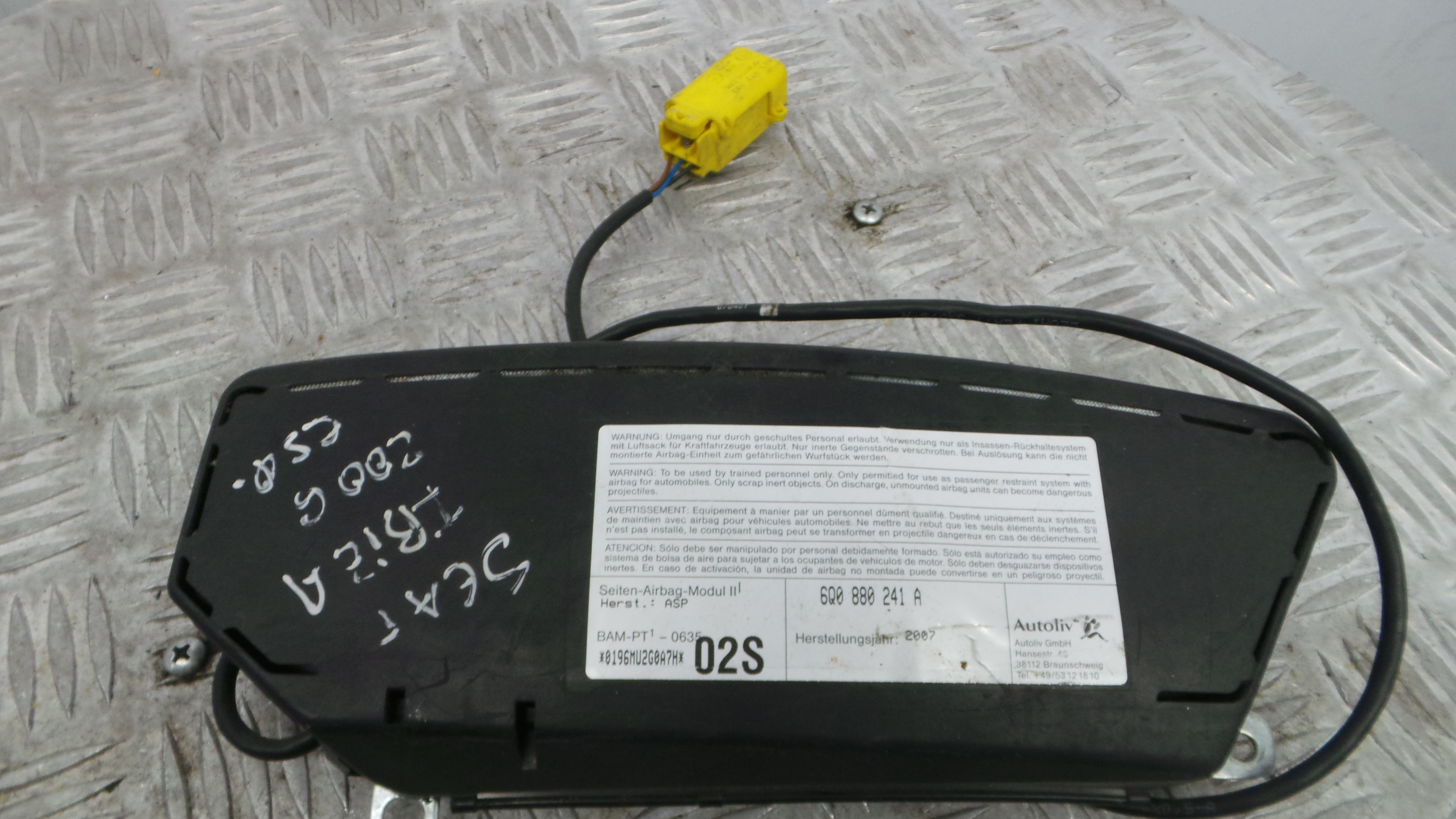 Airbag Banco Esq 6Q0880241A - SEAT IBIZA III (6L1), IBIZA Mk III (6L1)-37816465 Airbag Banco Esq 6Q0880241A - SEAT IBIZA III (6L1), IBIZA Mk III (6L1)-37816465