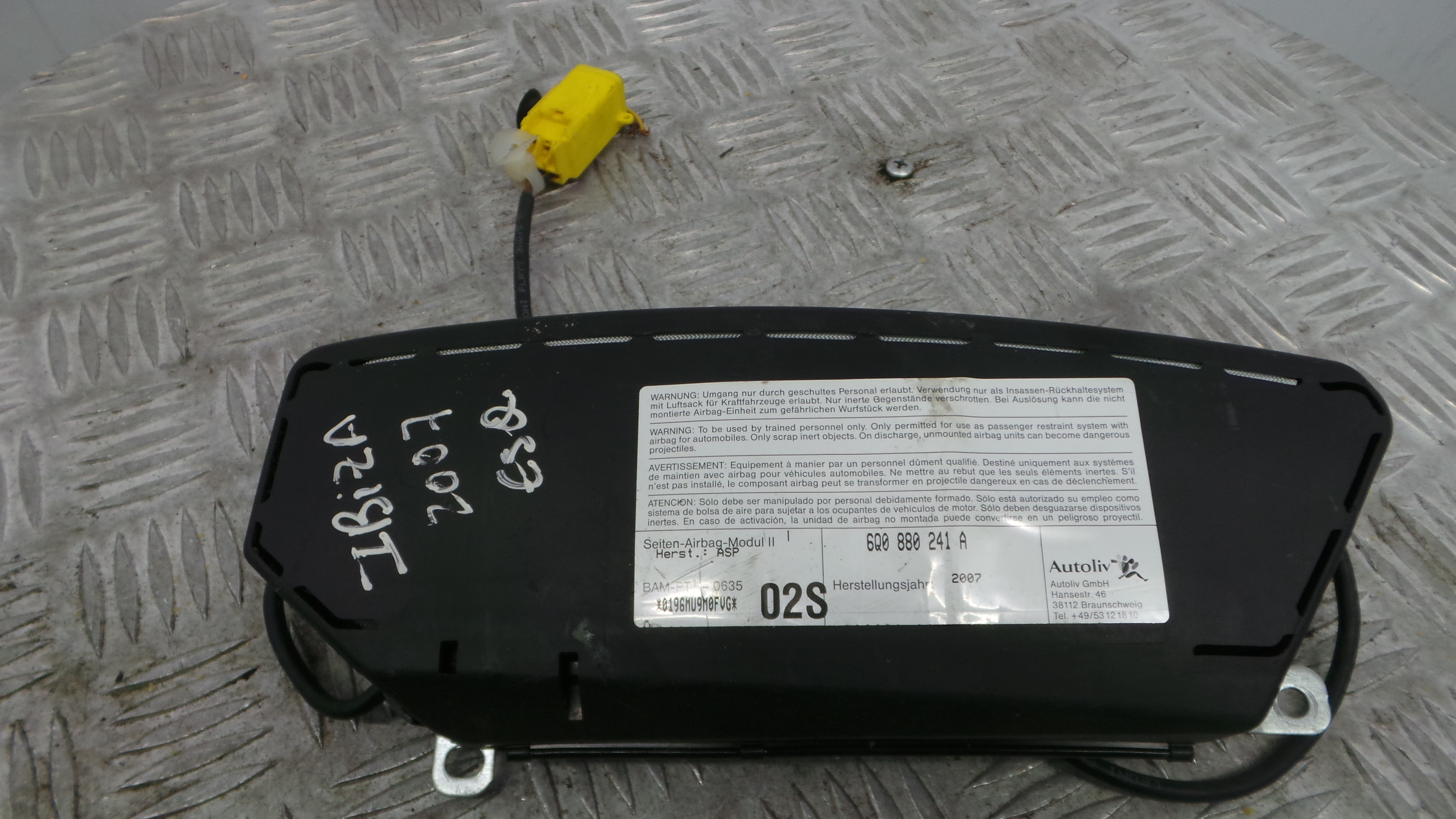 Airbag Banco Esq 6Q0880241A - SEAT IBIZA III (6L1), IBIZA Mk III (6L1)-37816468 Airbag Banco Esq 6Q0880241A - SEAT IBIZA III (6L1), IBIZA Mk III (6L1)-37816468