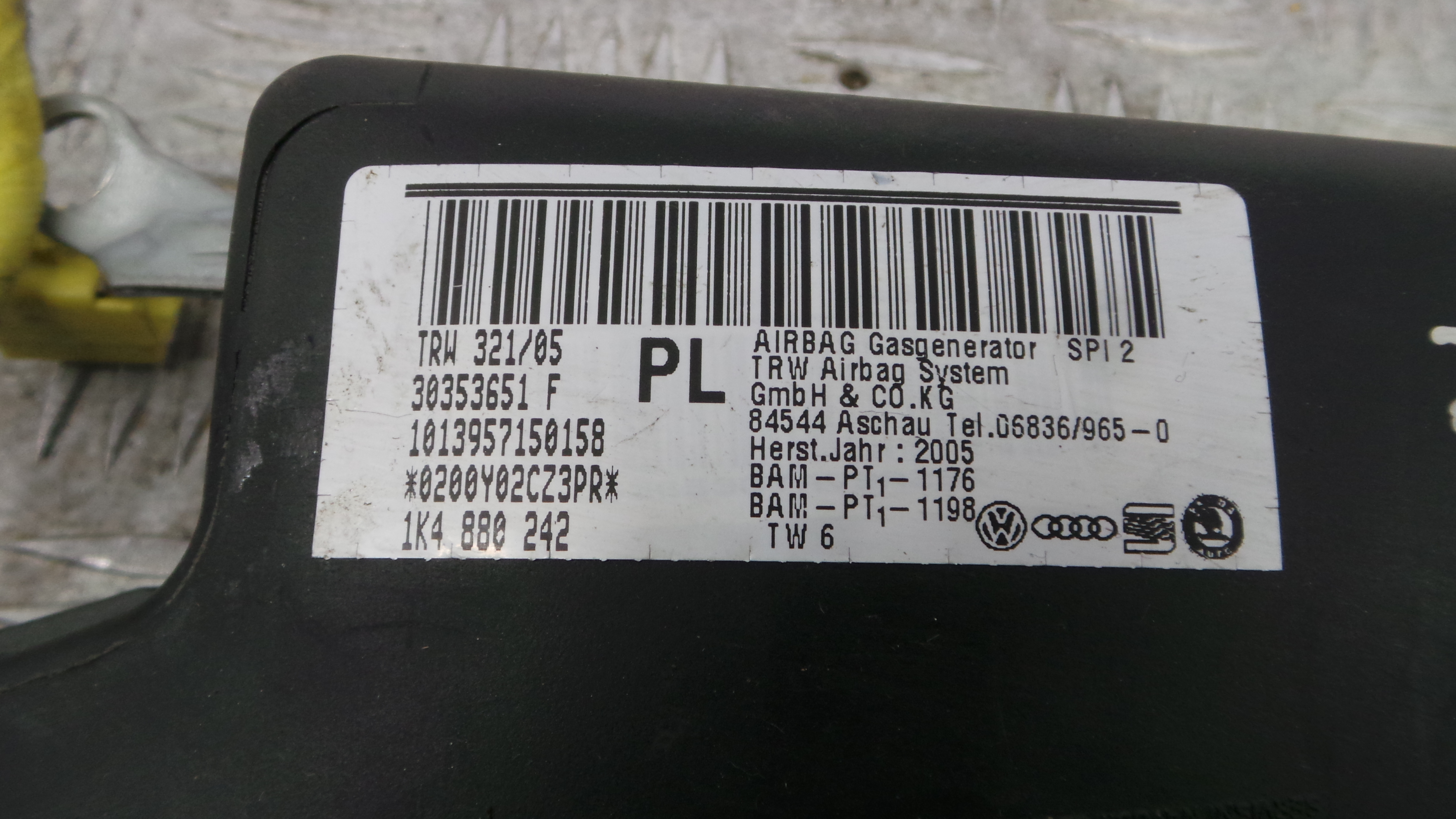 Airbag Banco Dto 1K4880242 - SEAT LEON (1P1)-37816479