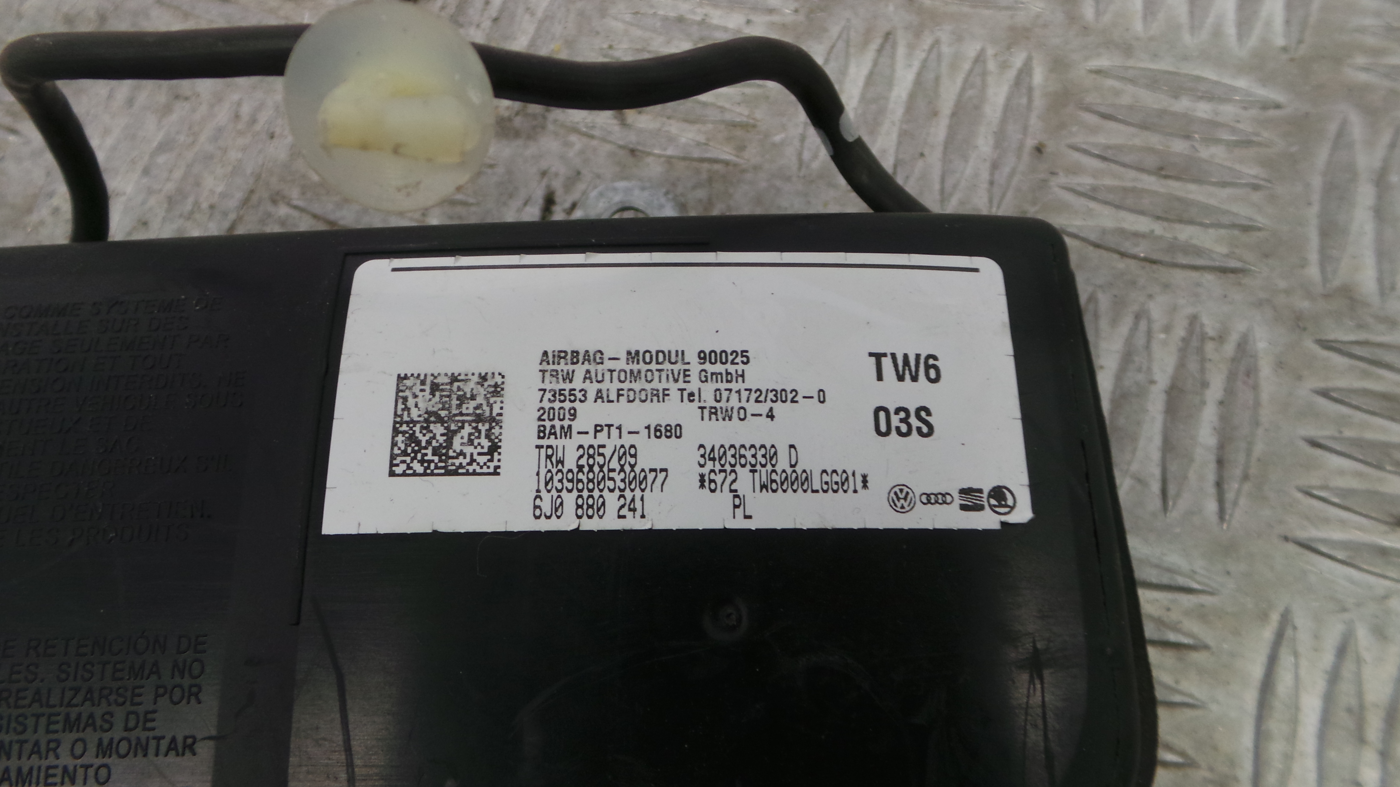 Airbag Banco Esq 6J0880241 - SEAT IBIZA IV (6J5, 6P1), IBIZA Mk IV (6J5, 6P1)-37816506