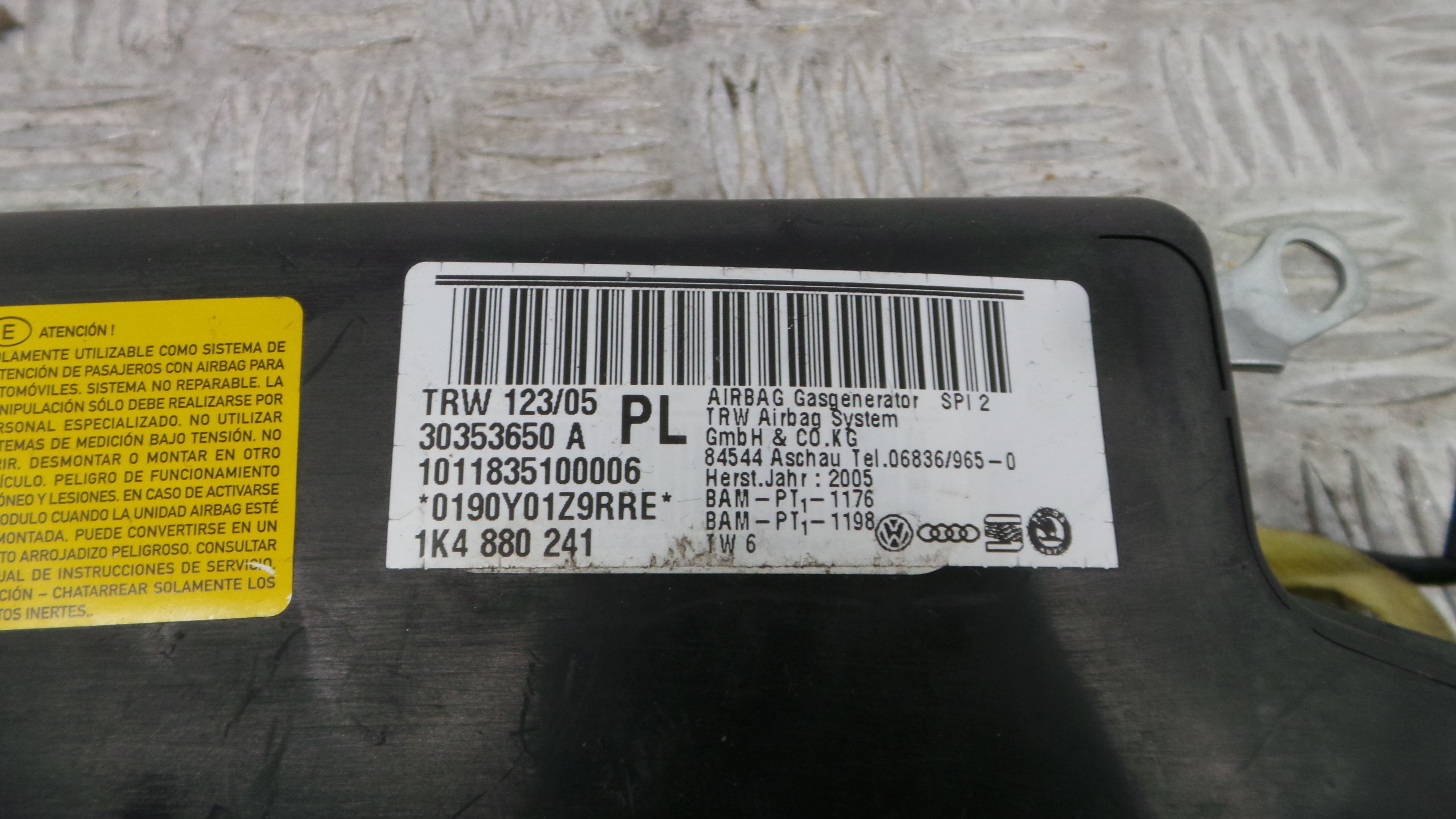 Airbag Banco Esq 1K4880241 - SEAT ALTEA (5P1)-37816513