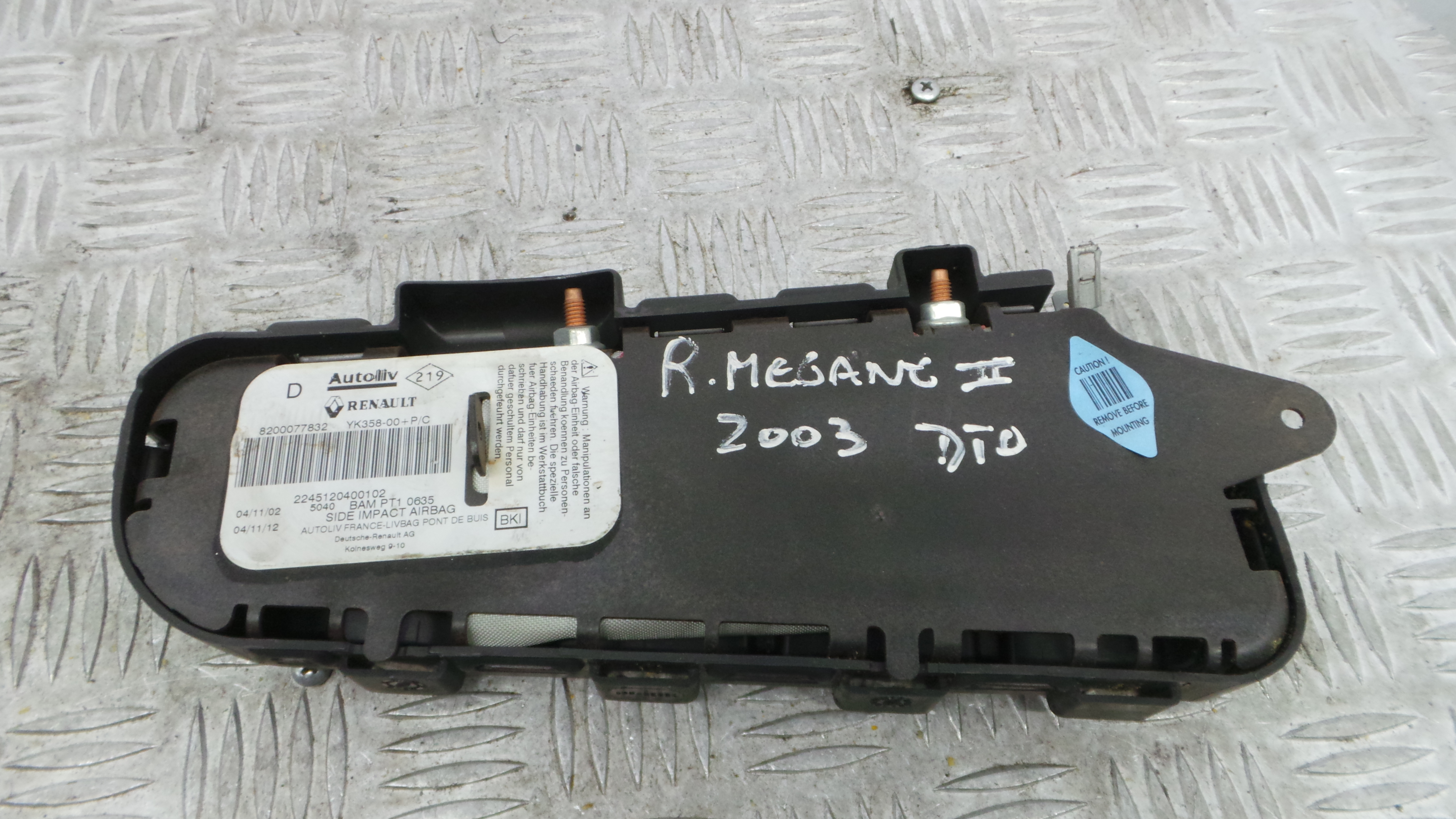 Airbag Banco Dto 8200077832 - RENAULT MEGANE II (BM0/1_, CM0/1_)-37816663 Airbag Banco Dto 8200077832 - RENAULT MEGANE II (BM0/1_, CM0/1_)-37816663