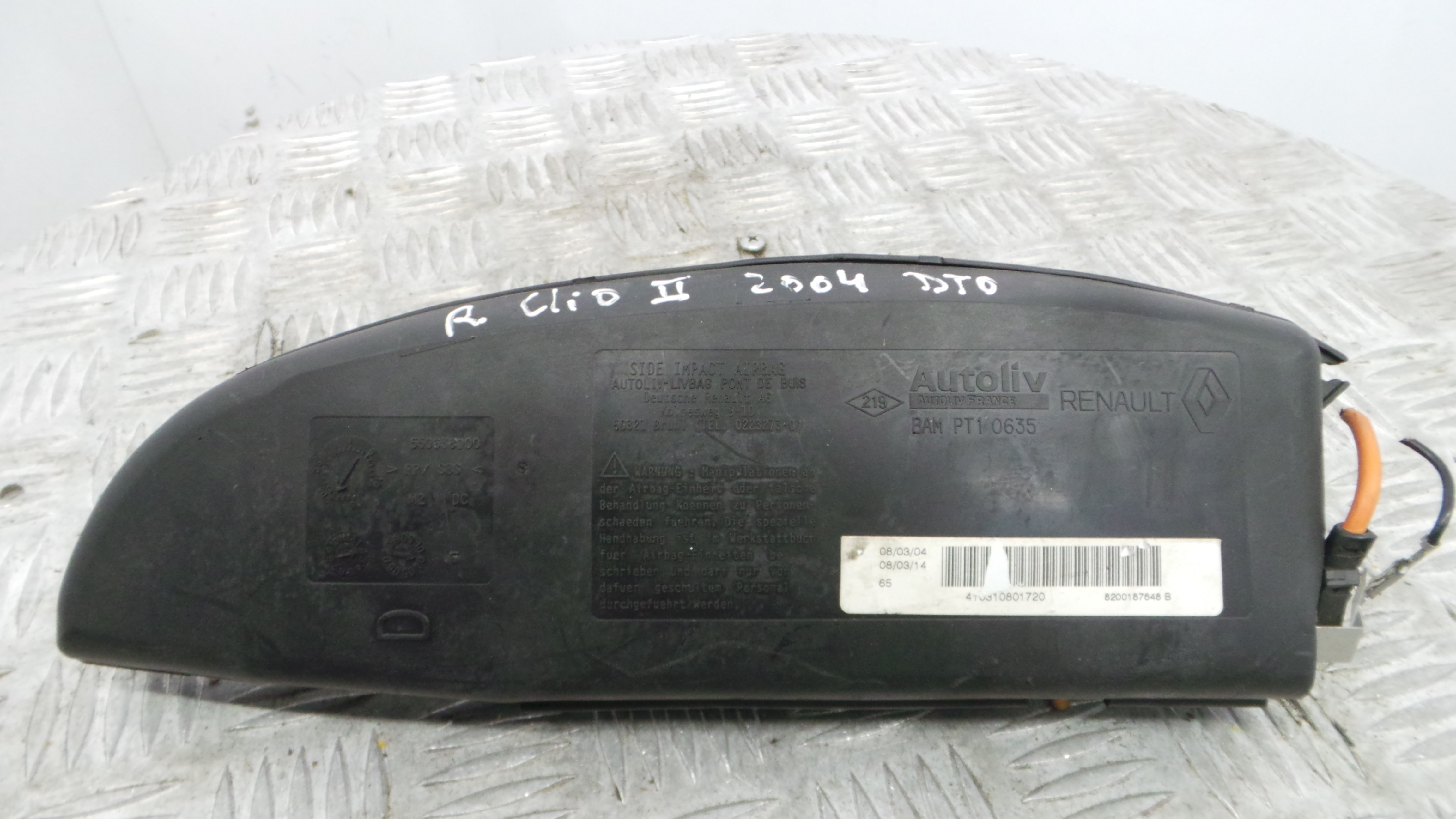 Airbag Banco Dto 8200187648B - RENAULT CLIO II (BB_, CB_), CLIO Mk II (BB_, CB_)-37820093 Airbag Banco Dto 8200187648B - RENAULT CLIO II (BB_, CB_), CLIO Mk II (BB_, CB_)-37820093