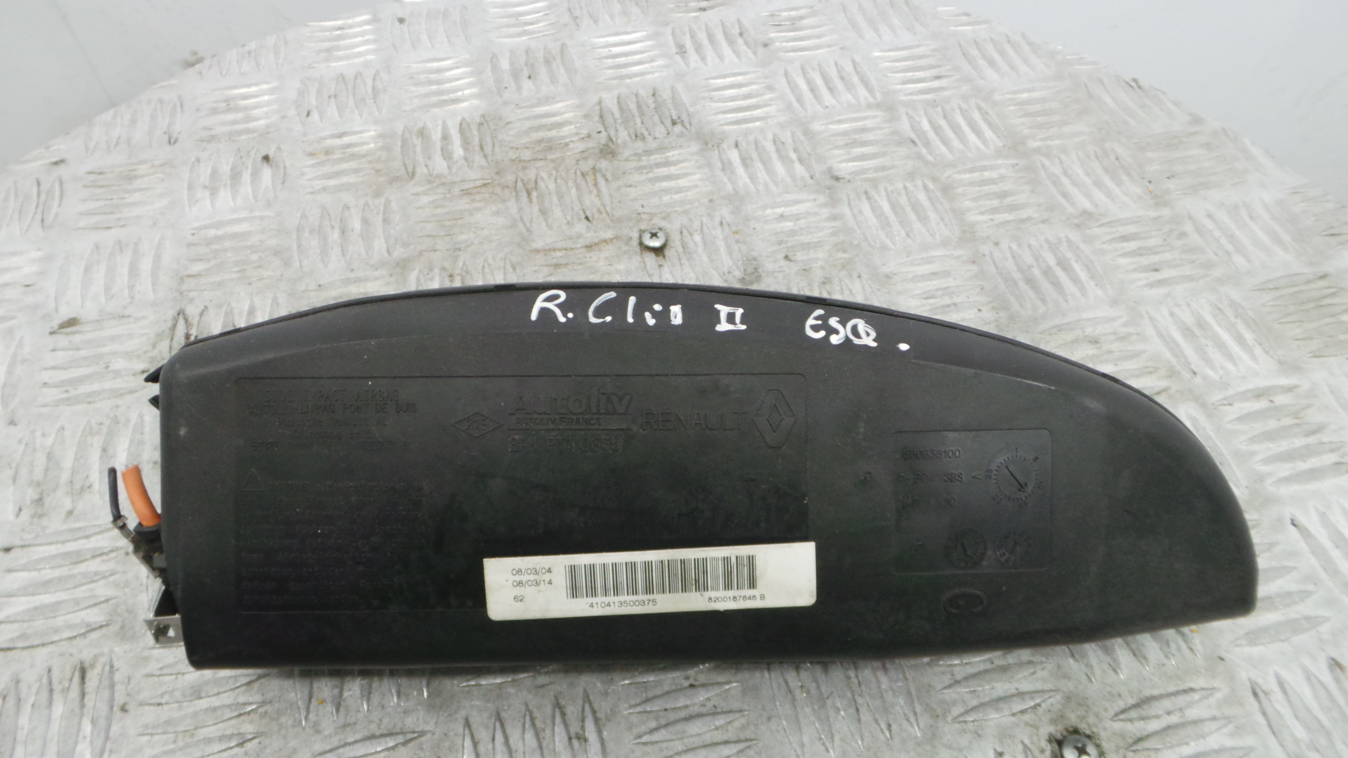 Airbag Banco Esq 8200187646B - RENAULT CLIO II (BB_, CB_), CLIO Mk II (BB_, CB_)-37820099 Airbag Banco Esq 8200187646B - RENAULT CLIO II (BB_, CB_), CLIO Mk II (BB_, CB_)-37820099