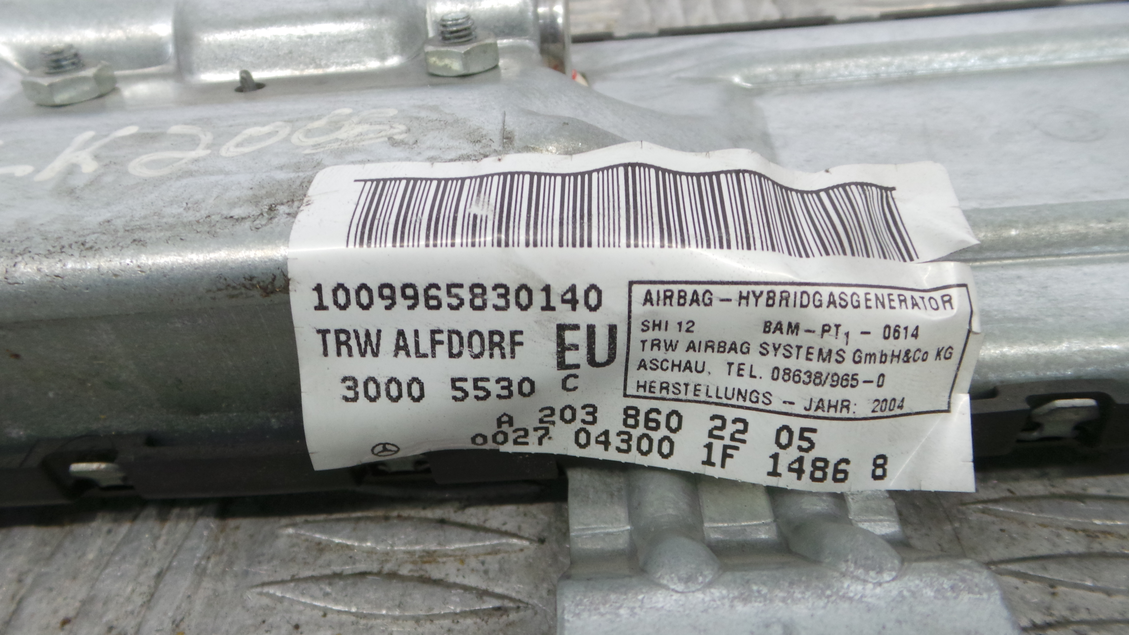 Airbag Banco Dto A2038602205 - MERCEDES-BENZ CLK (C209)-37820202