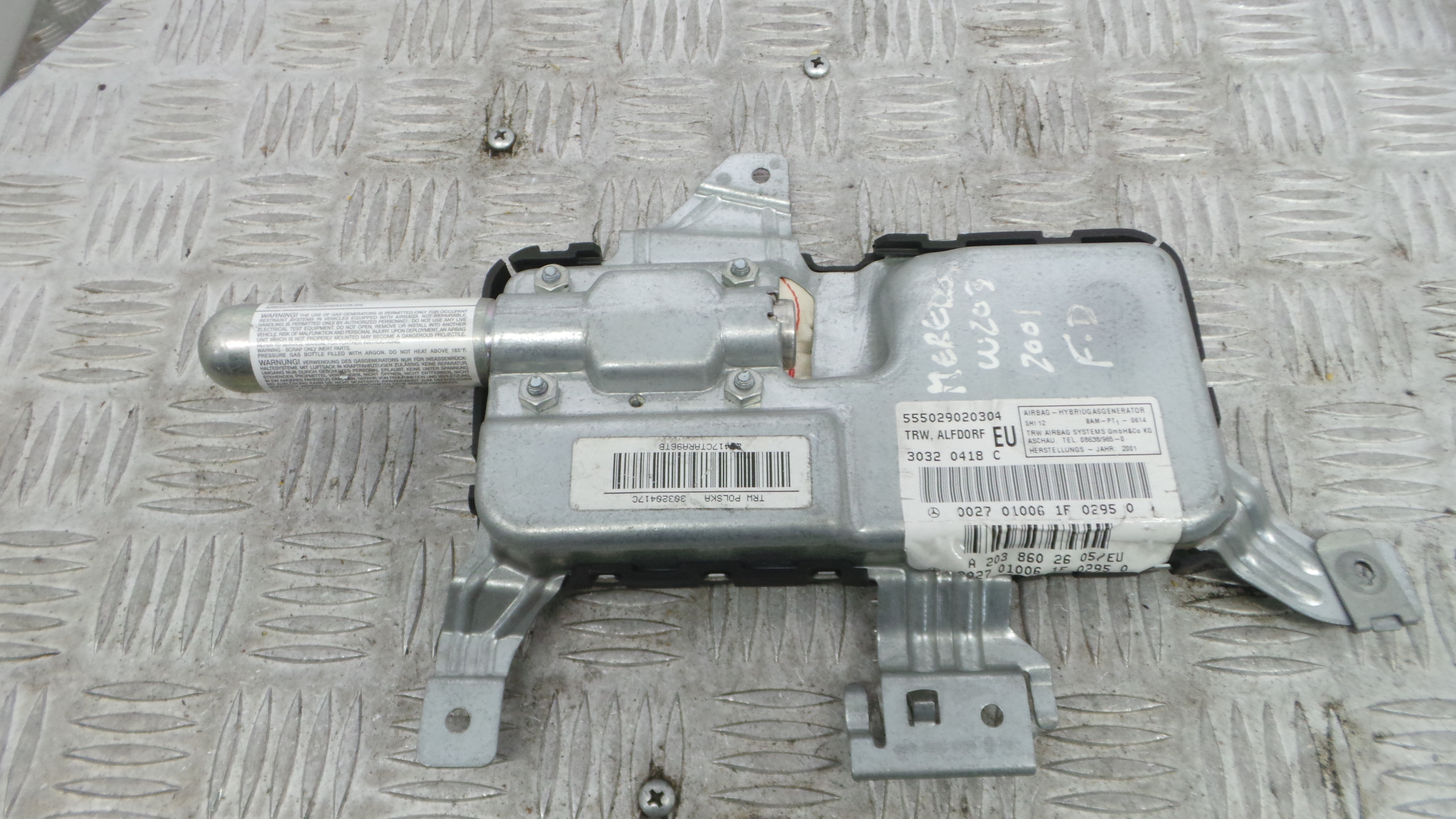 Airbag Banco Dto A2038602605 - MERCEDES-BENZ C-CLASS (W203)-37820222