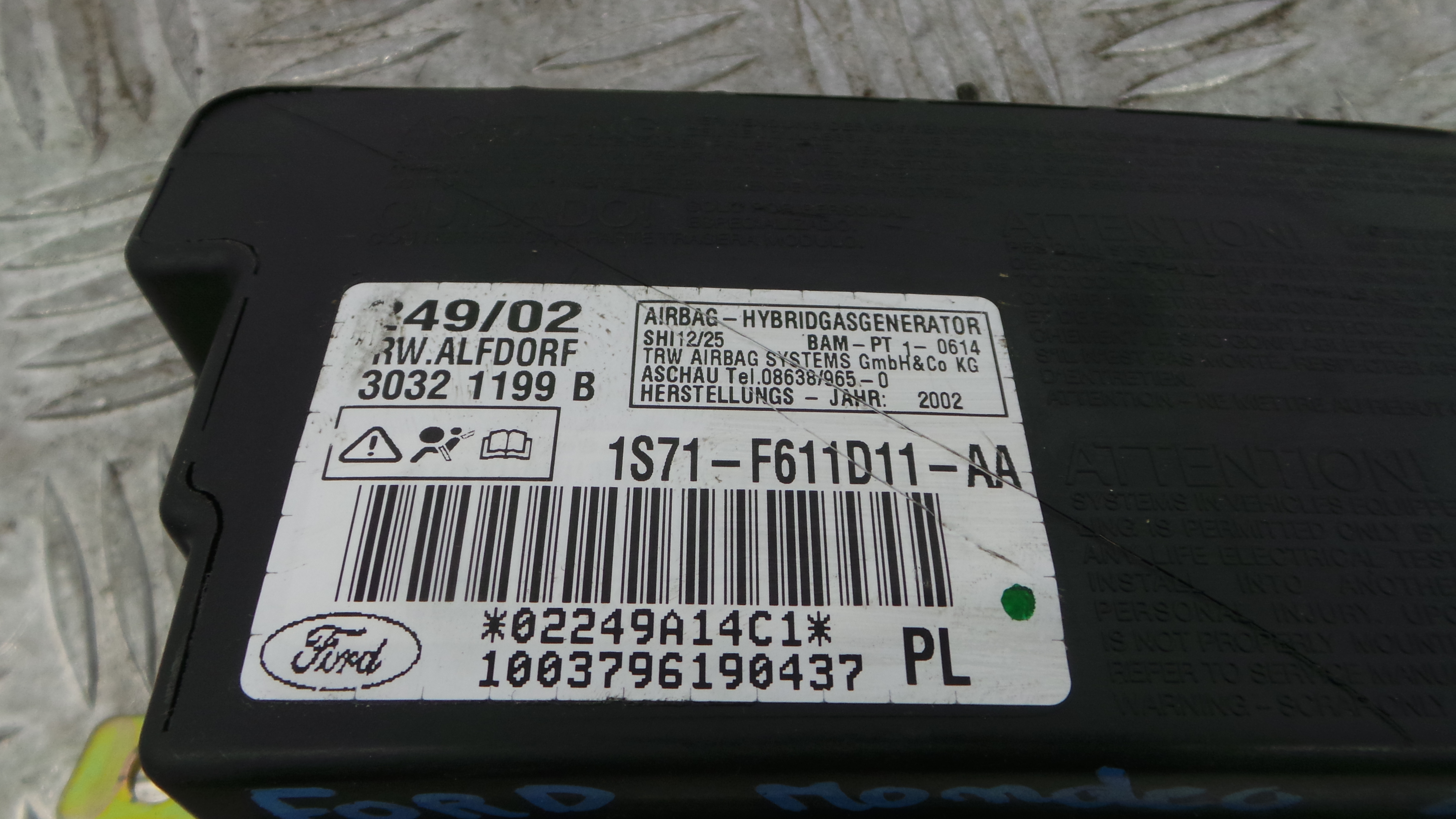 Airbag Banco Esq 1S71-F611D11-AA - FORD MONDEO III (B5Y)-37820733