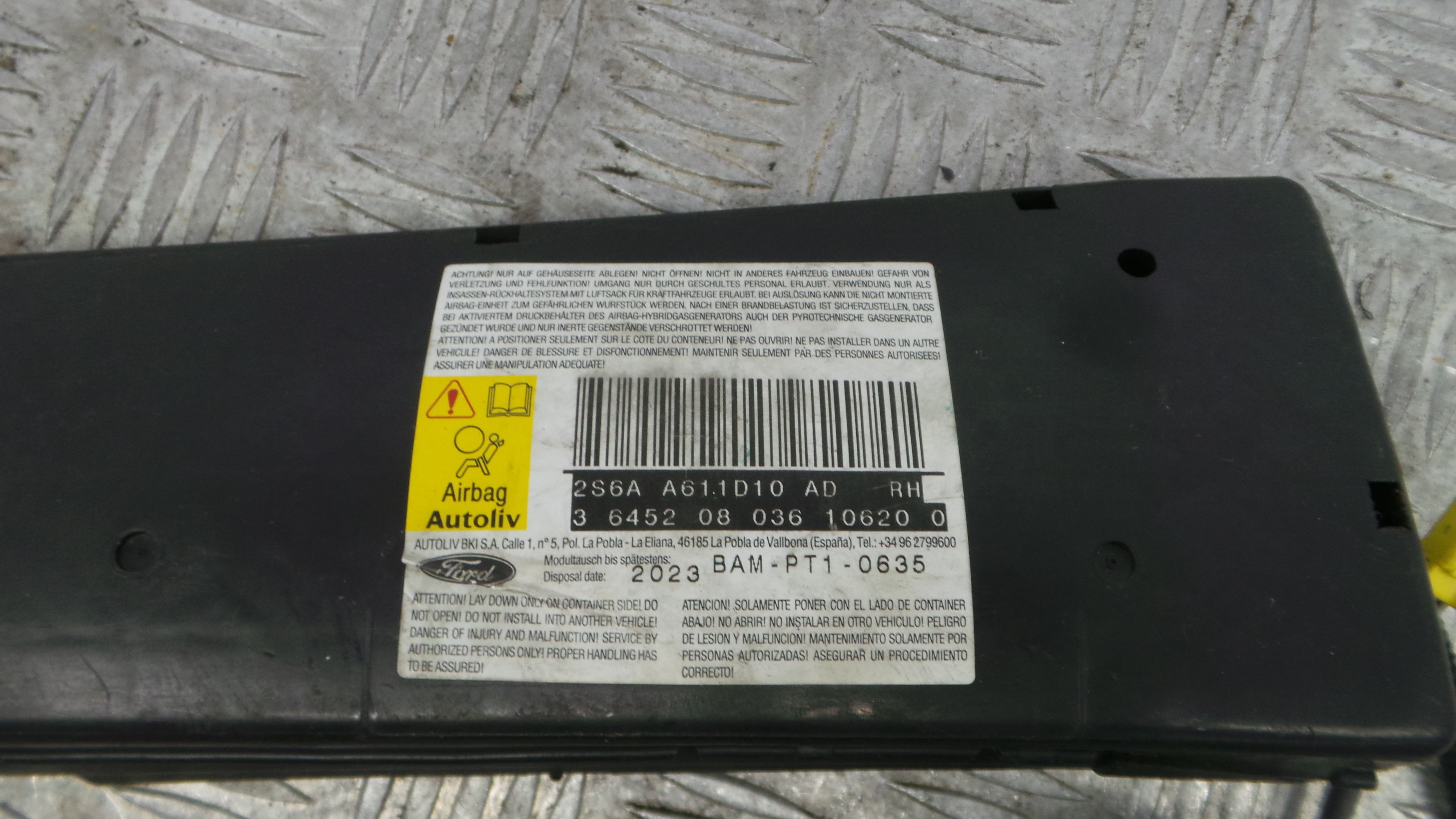 Airbag Banco Dto 2S6A-A611D10-AD - FORD FIESTA V (JH_, JD_)-37820739